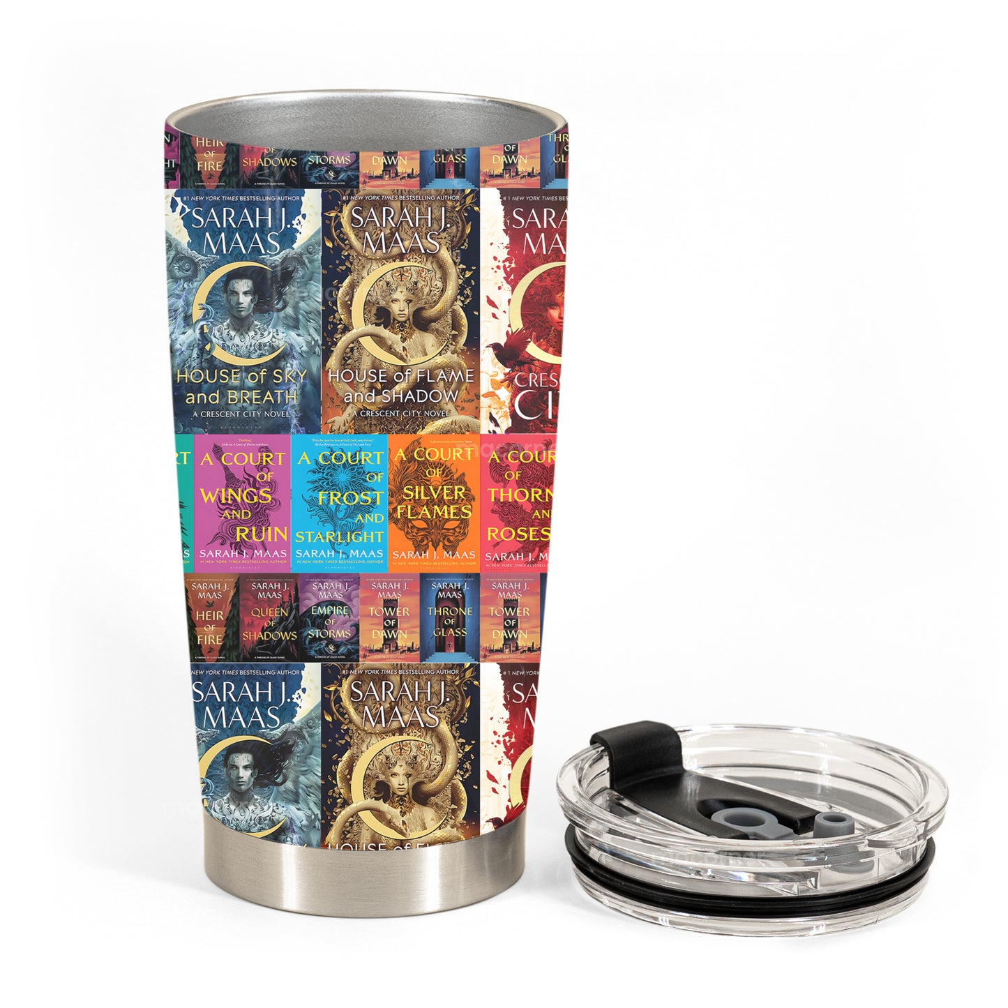 Sarah J. Maas Book Covers Tumbler Cup – Crescent City, ACOTAR & Throne of Glass Series