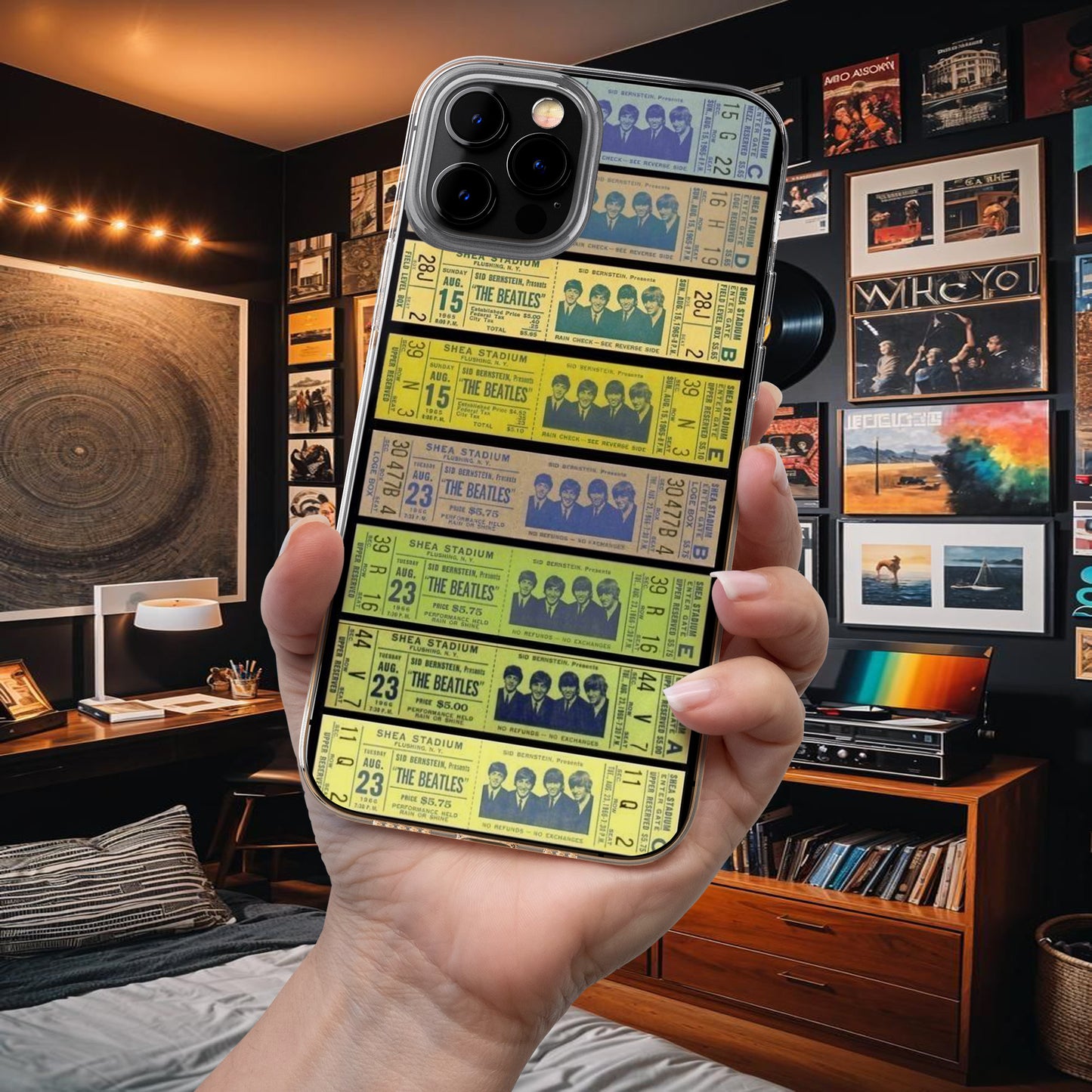 Retro Concert Ticket Collage Phone Case – Vintage Music Vibes 6