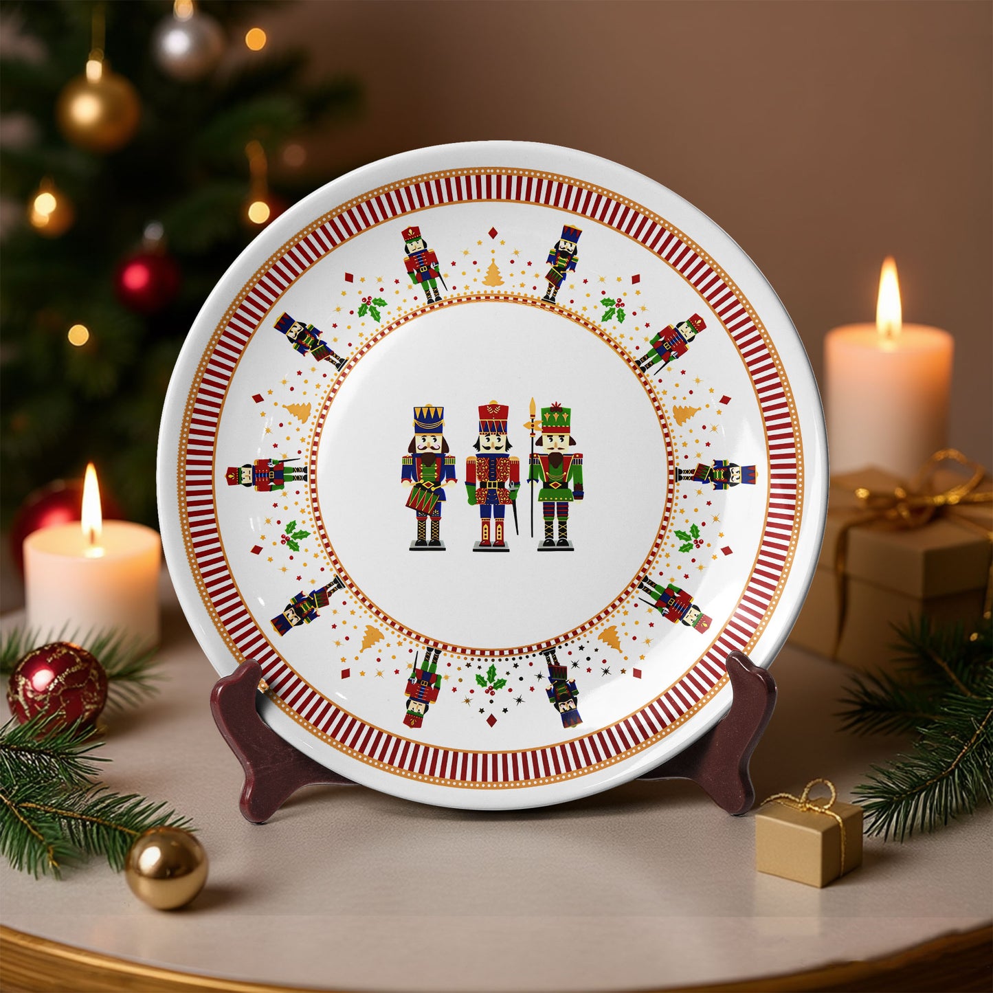 Nutcracker Soldiers Christmas Decorative Ceramic Plate