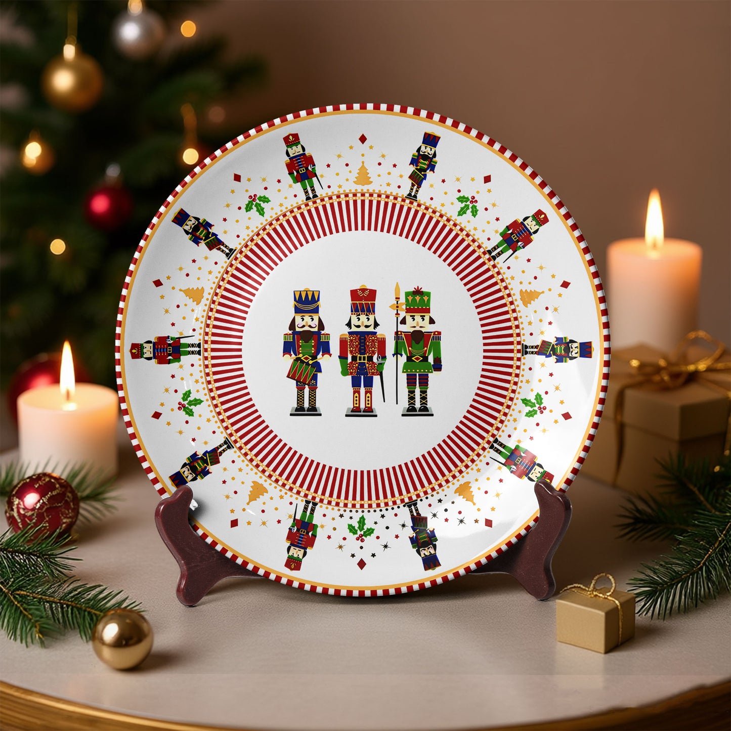 Nutcracker Soldiers Festive Decorative Plate