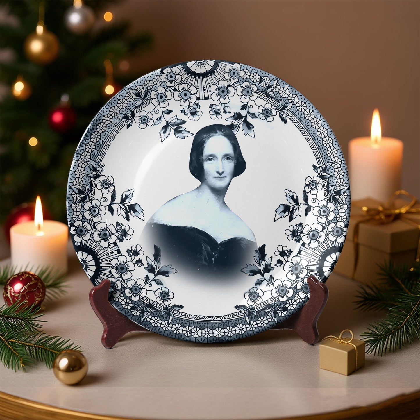 Mary Shelley Ceramic Plate – Gothic Literature Inspired Decorative Dish