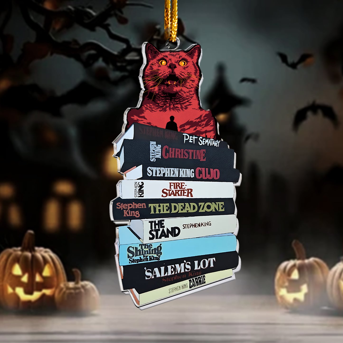 Stephen King Horror Bookstack Acrylic Ornament