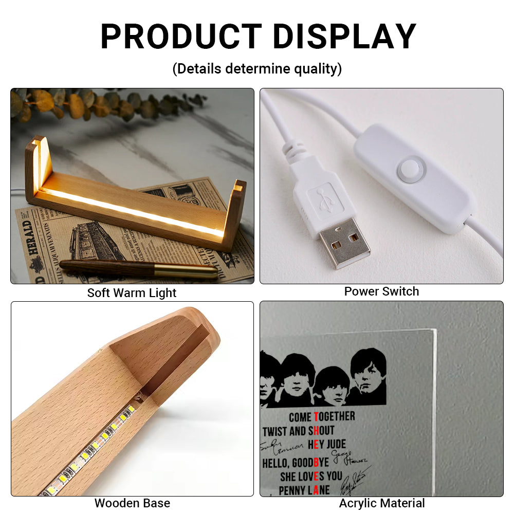 The Beatles LED Music Plaque – Iconic Songs Edition