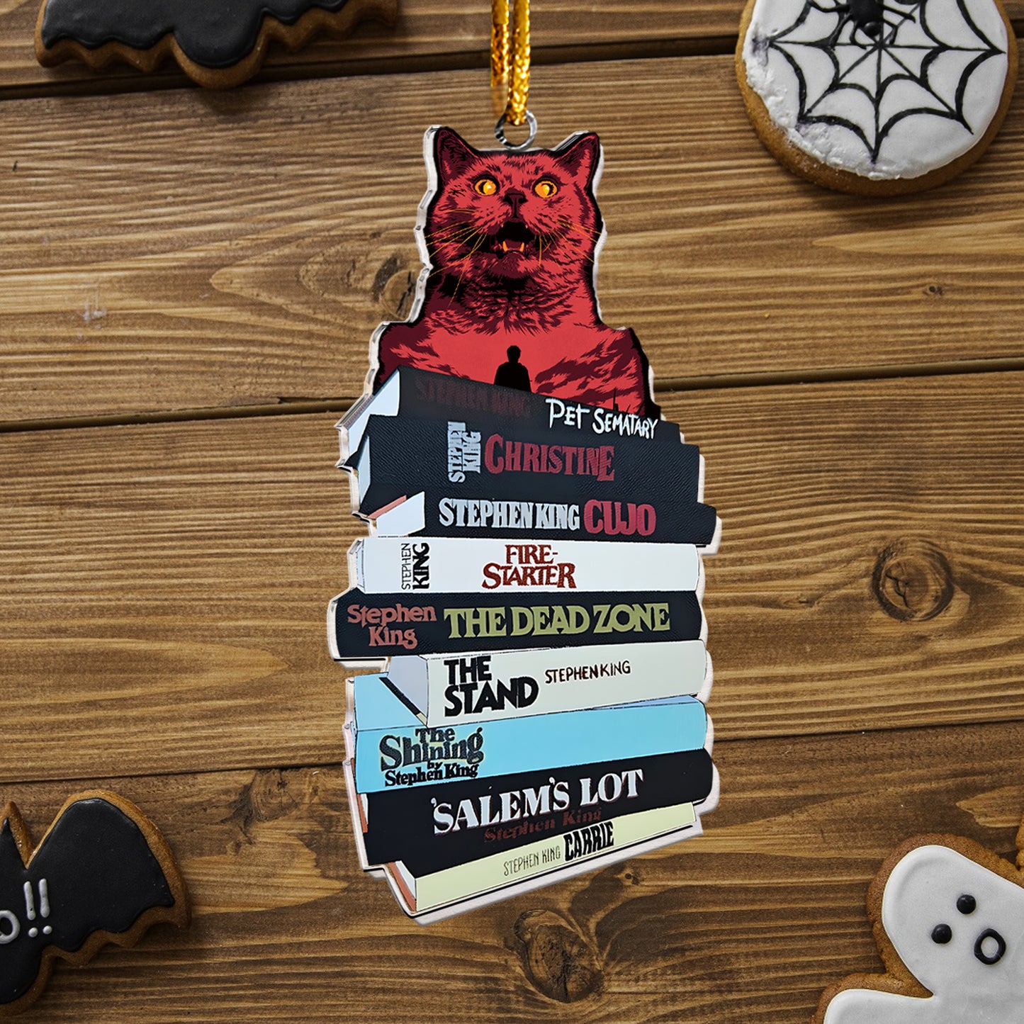 Stephen King Horror Bookstack Acrylic Ornament