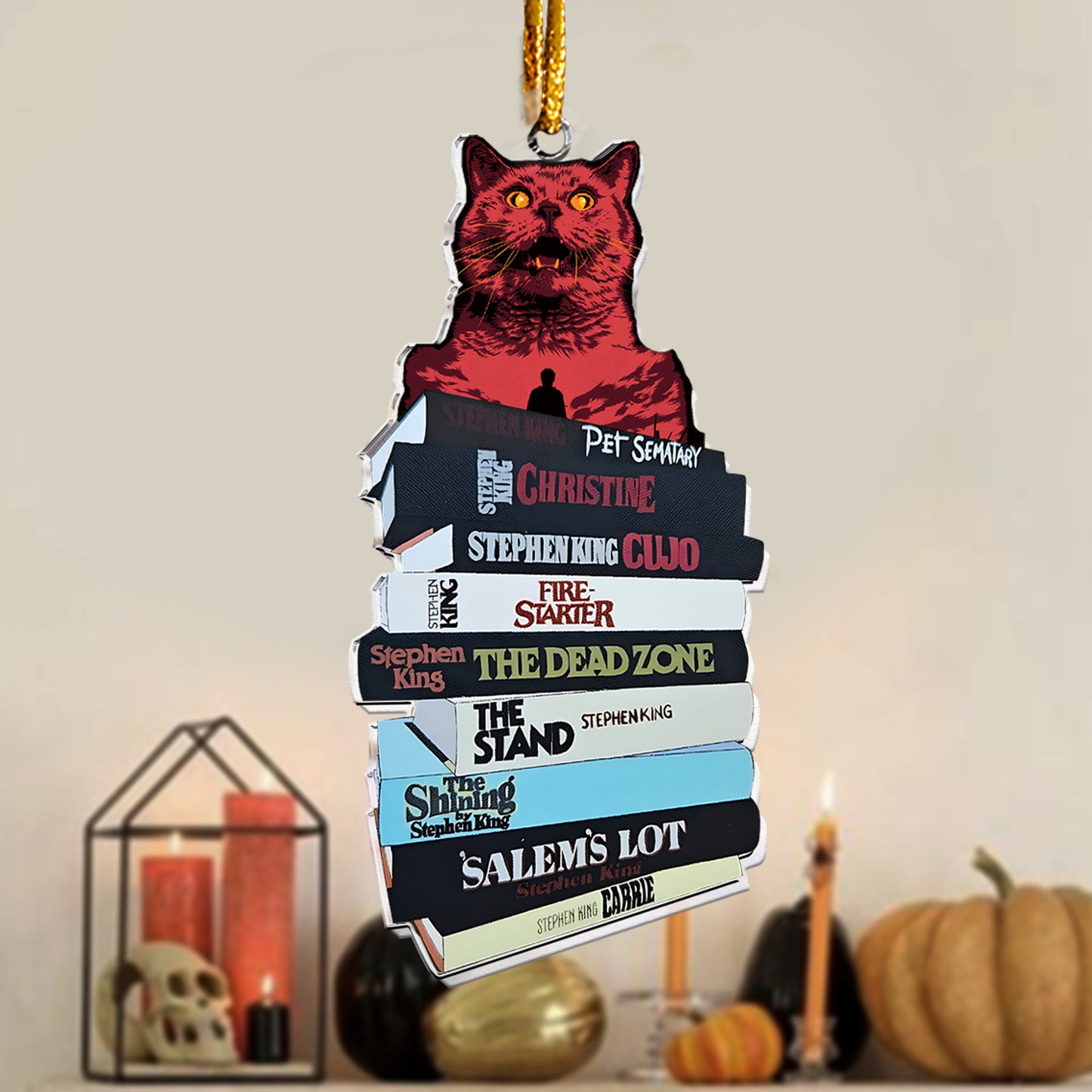 Stephen King Horror Bookstack Acrylic Ornament