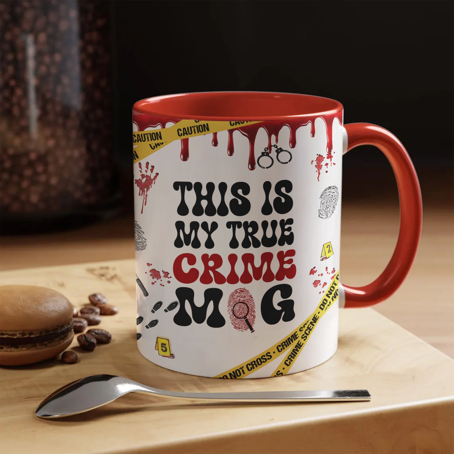 True Crime Mug – Funny Forensic Coffee Cup for Mystery Lovers