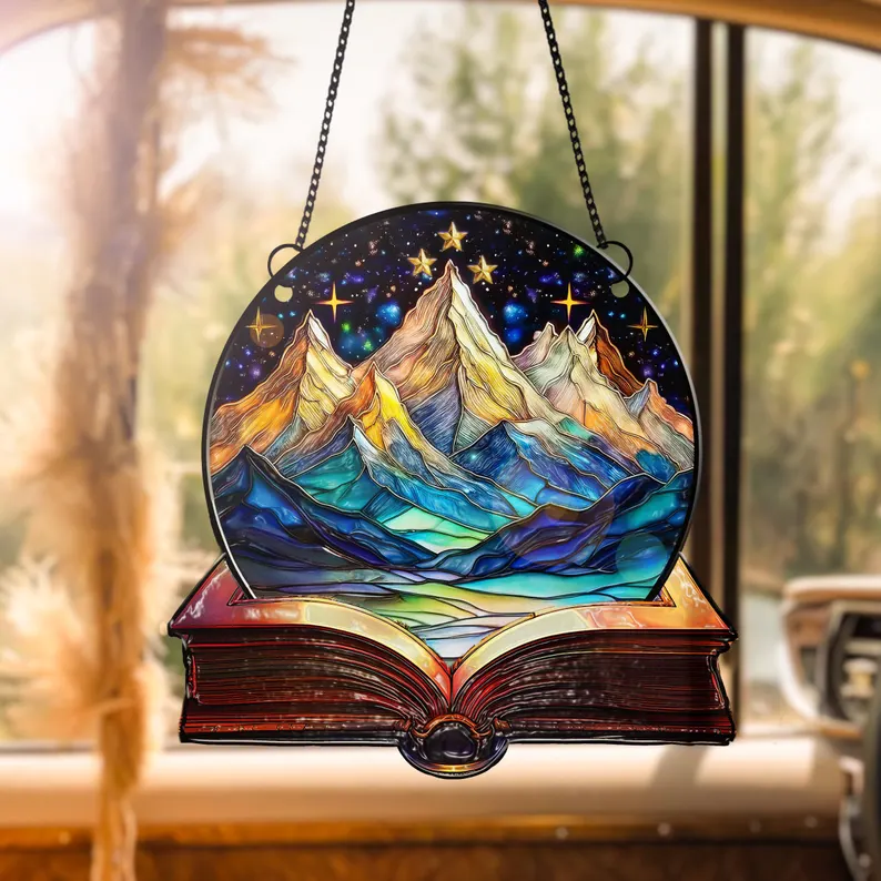 Stained Glass Suncatcher Velaris - ACOTAR Velaris Night Court Suncatcher Ornament