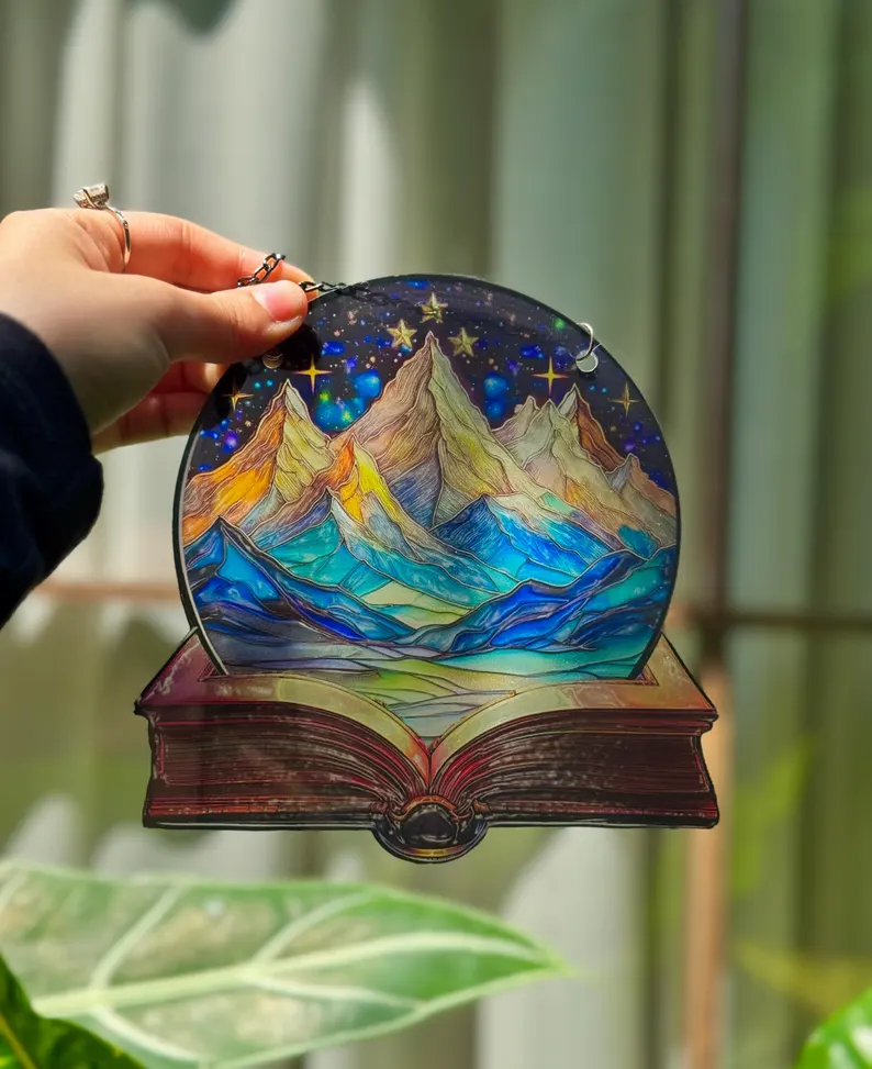 Stained Glass Suncatcher Velaris - ACOTAR Velaris Night Court Suncatcher Ornament