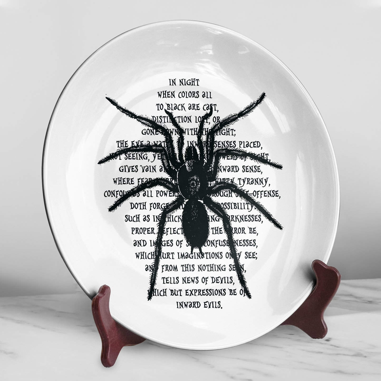 Frankenstein Quote Spider Ceramic Plate