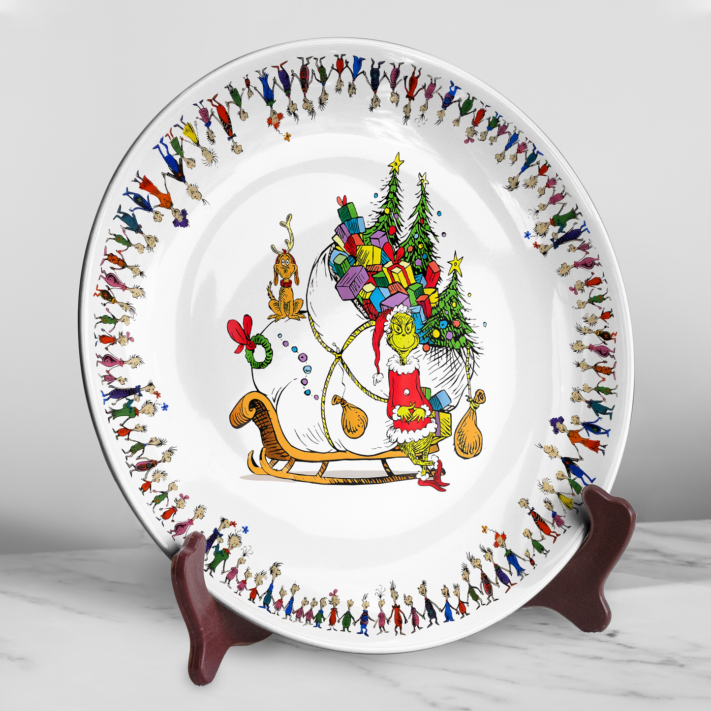 The Grinch Christmas Ceramic Plate – Festive Holiday Dinnerware for Whoville Fans