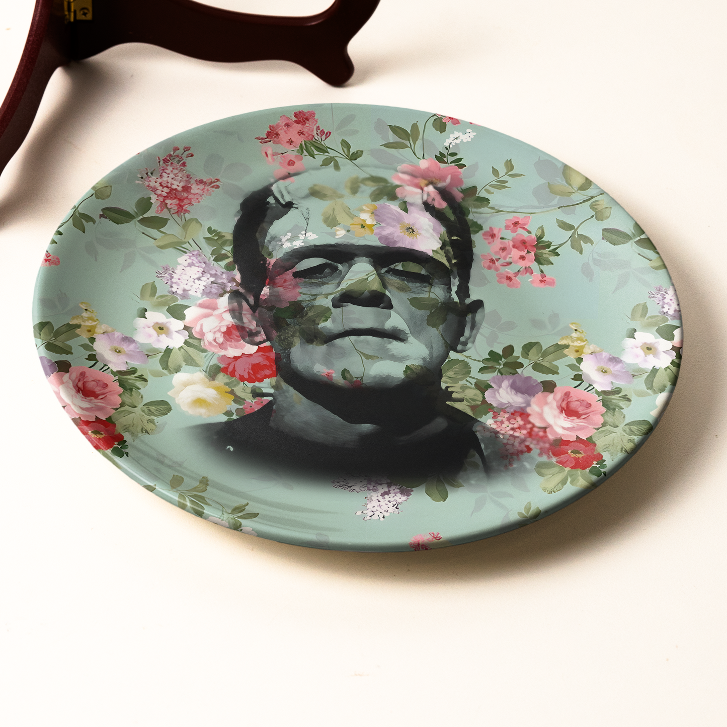 Frankenstein Floral Art Ceramic Plate
