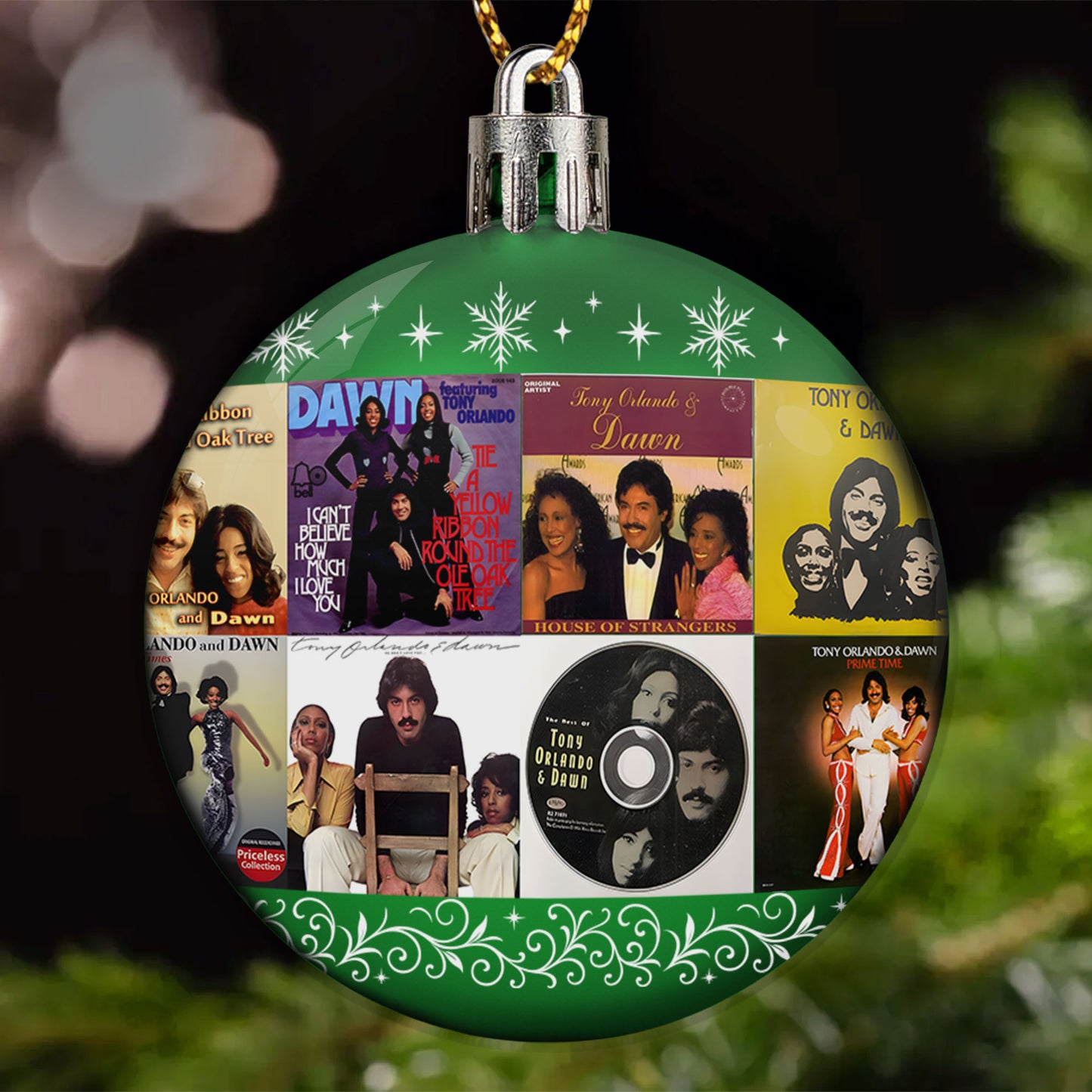 Tony Orlando & Dawn Ball Ornament – A Heartwarming Holiday Gift for Music Lovers