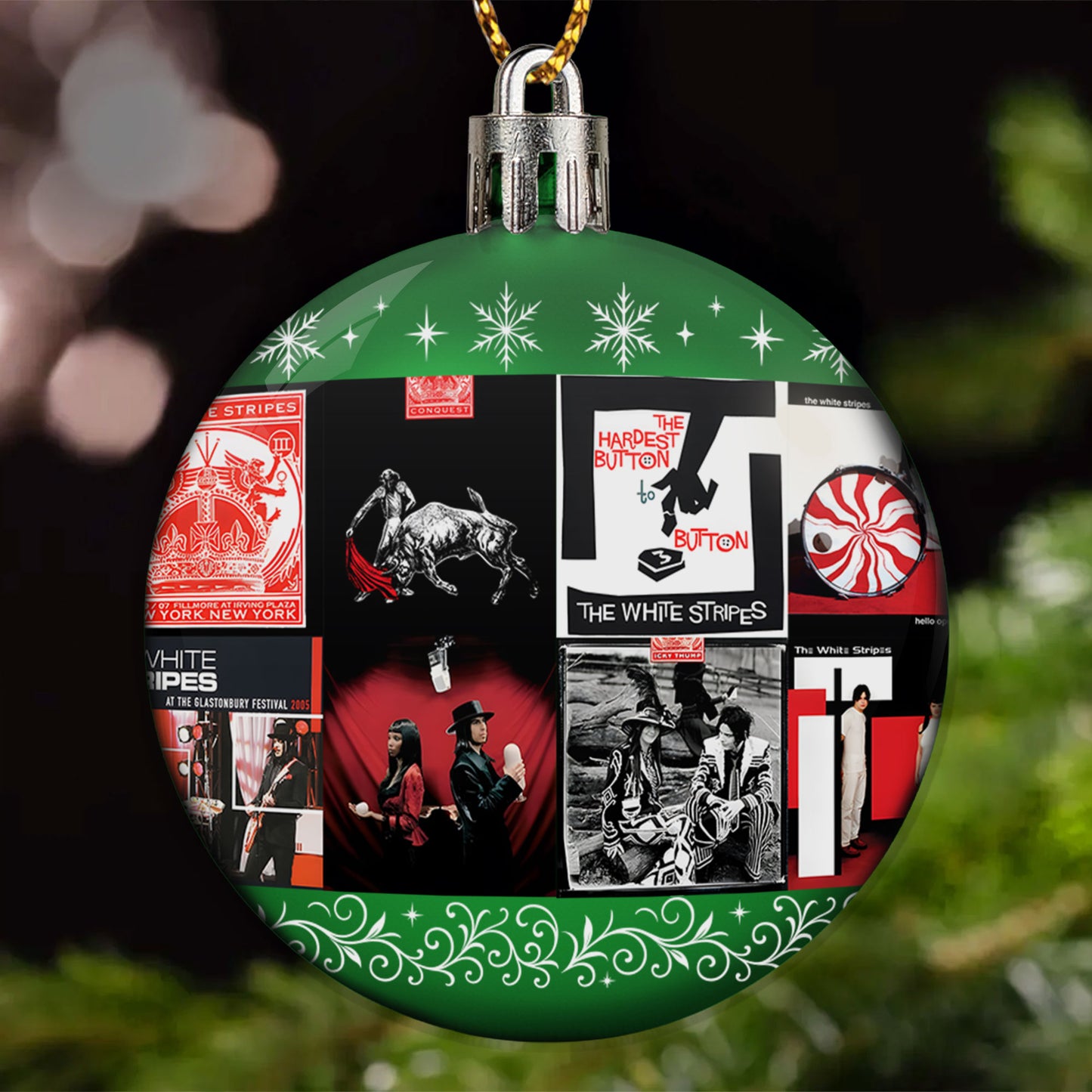 The White Stripes Ball Ornament – Bold Rock Energy for the Holidays