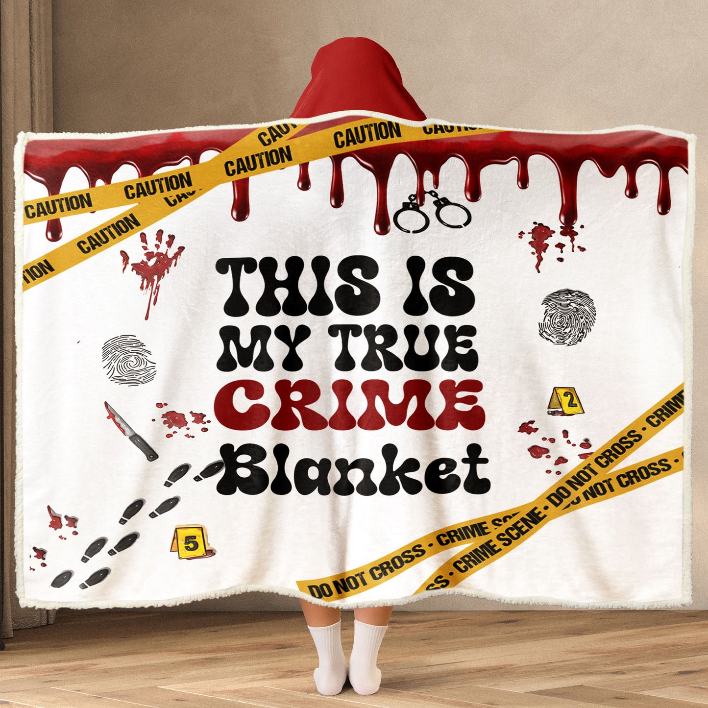 True Crime Wearable Hooded Blanket – For the Murder Mystery Obsessed