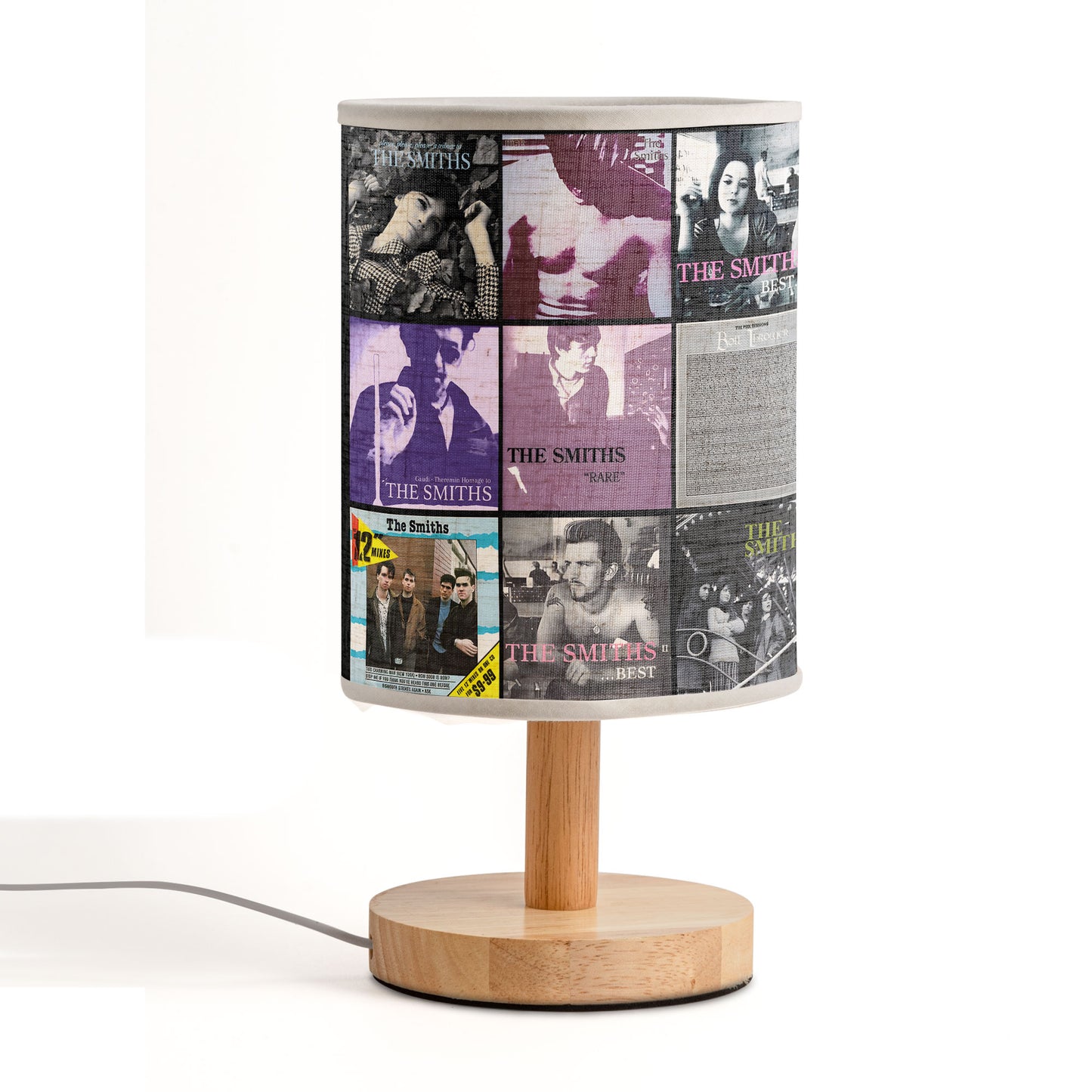 The Smiths Album Cover Collage Table Fabric Lamp – Retro Music Home Deco