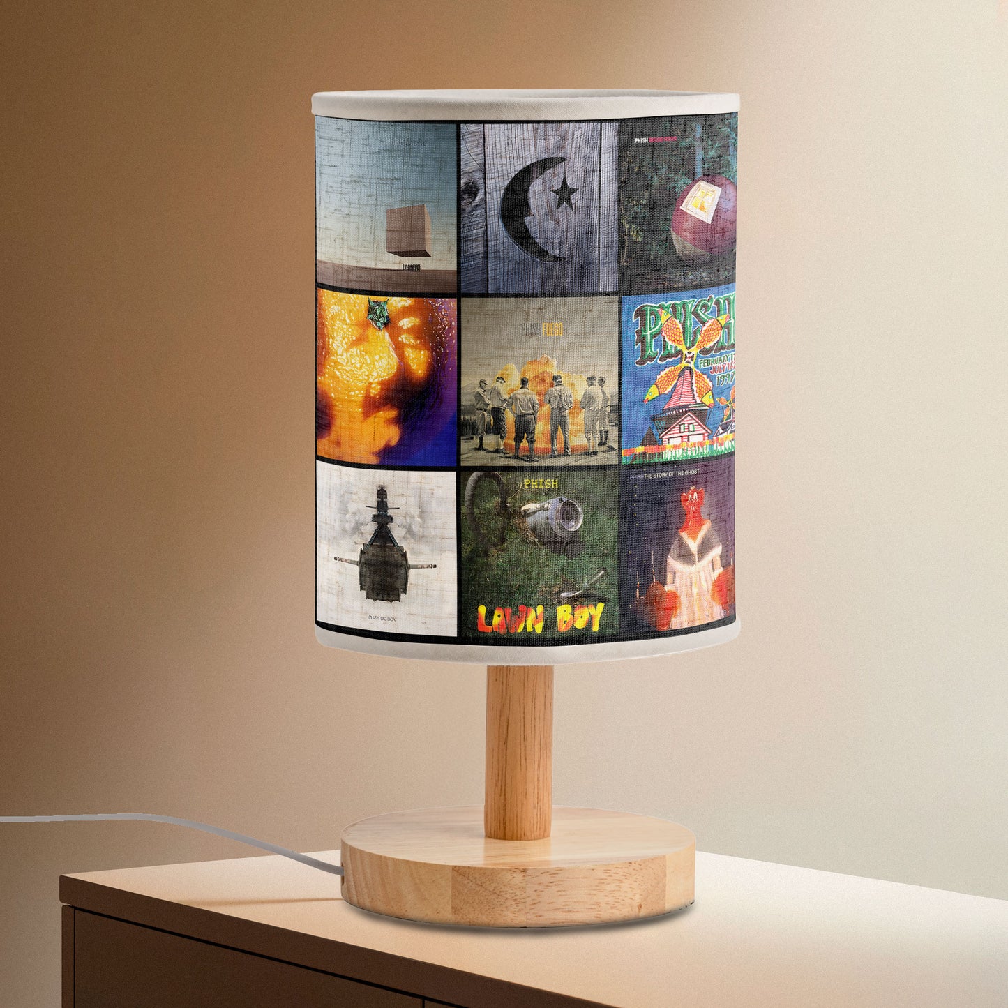 Phish Album Cover Collage Table Lamp – Jam Band Music Home Decor