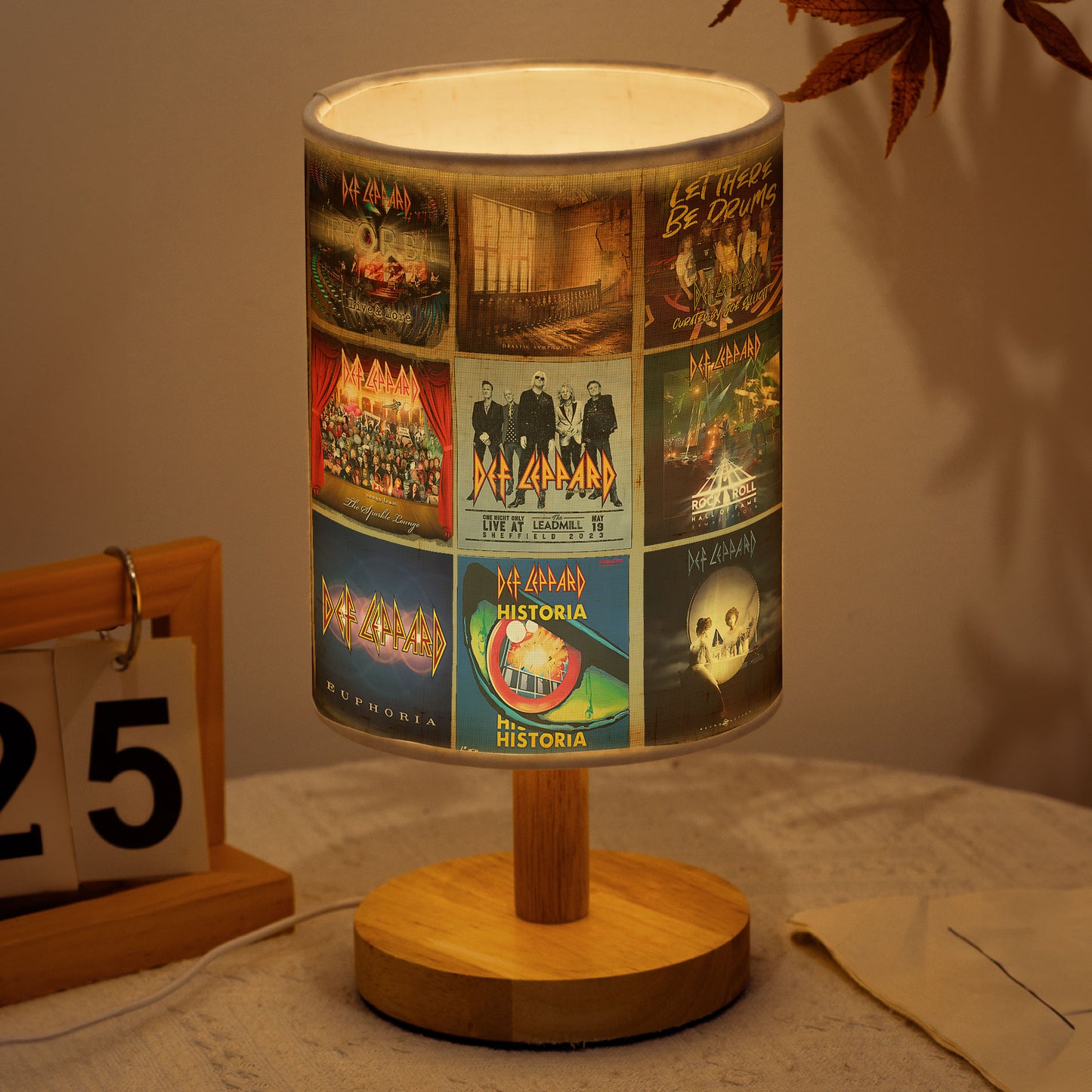 Def Leppard Album Cover Collage Table Lamp – Rock Band Home Decor