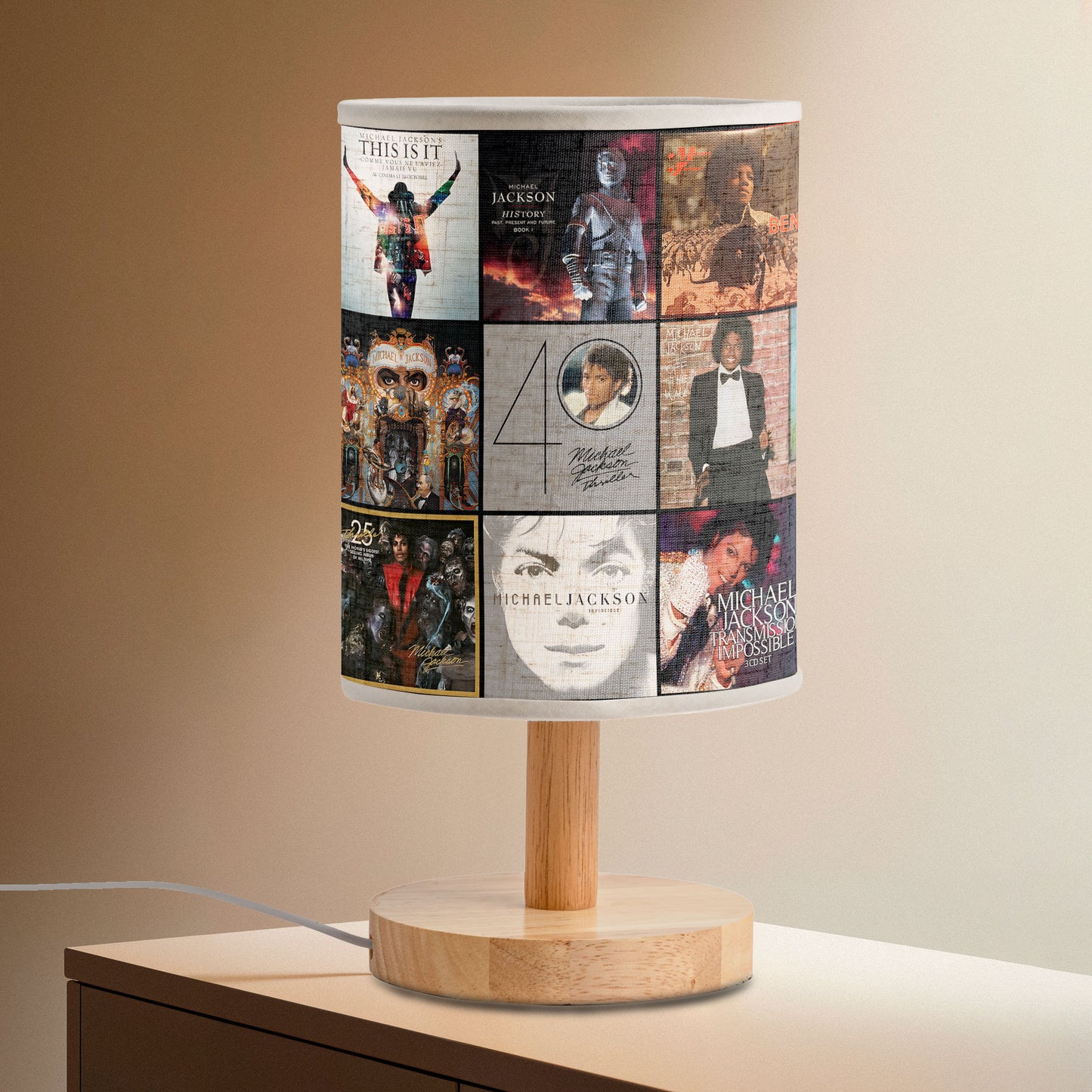 Michael Jackson Album Art Collage Table Lamp