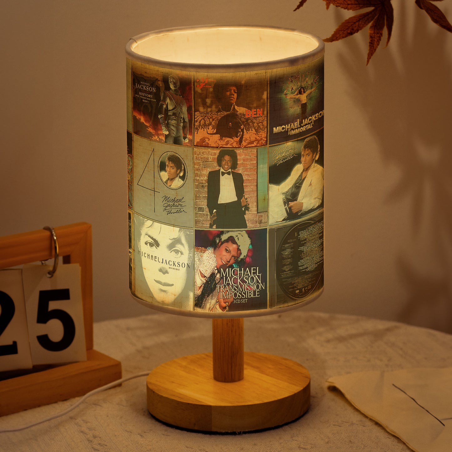 Michael Jackson Album Art Collage Table Lamp