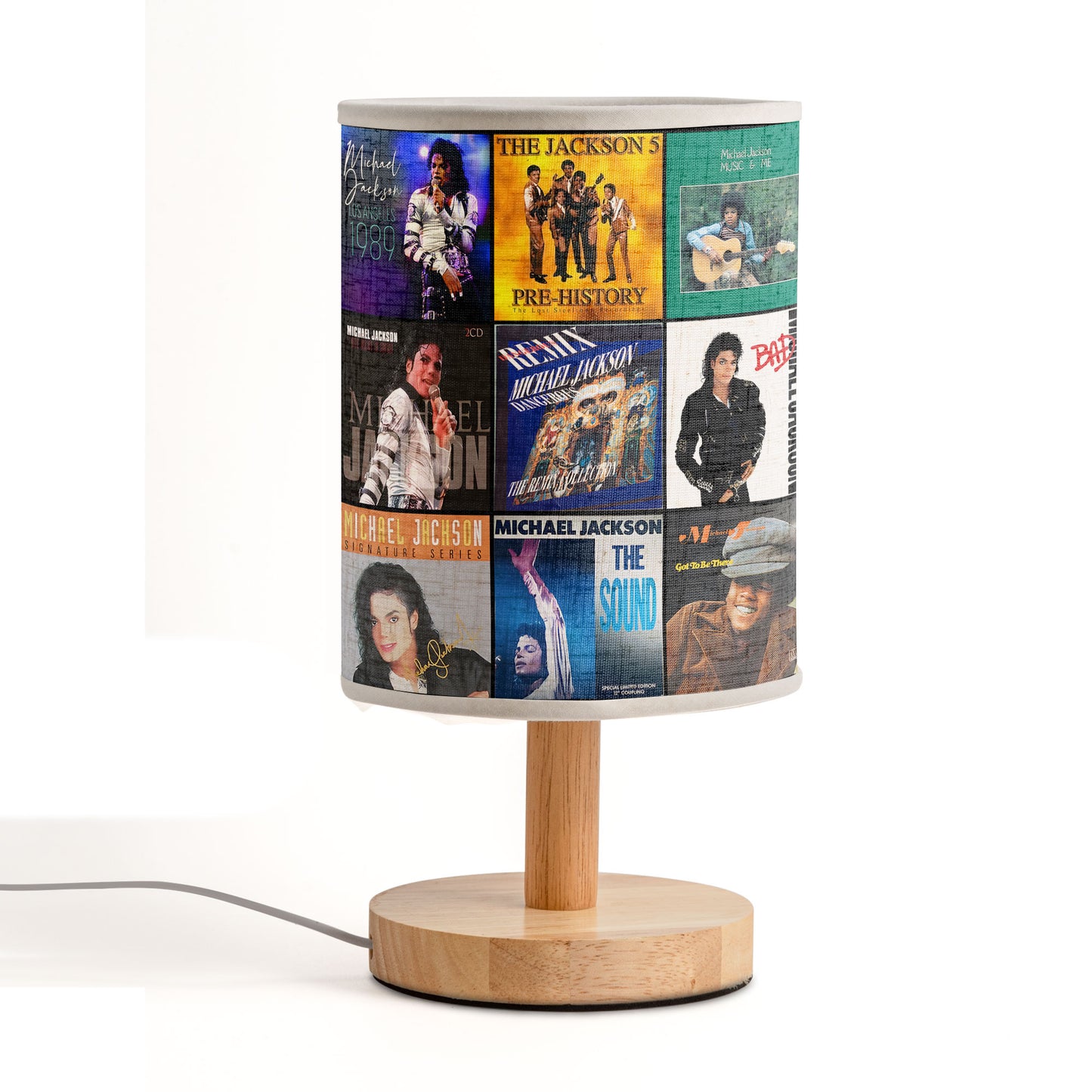 Michael Jackson Album Art Collage Table Lamp
