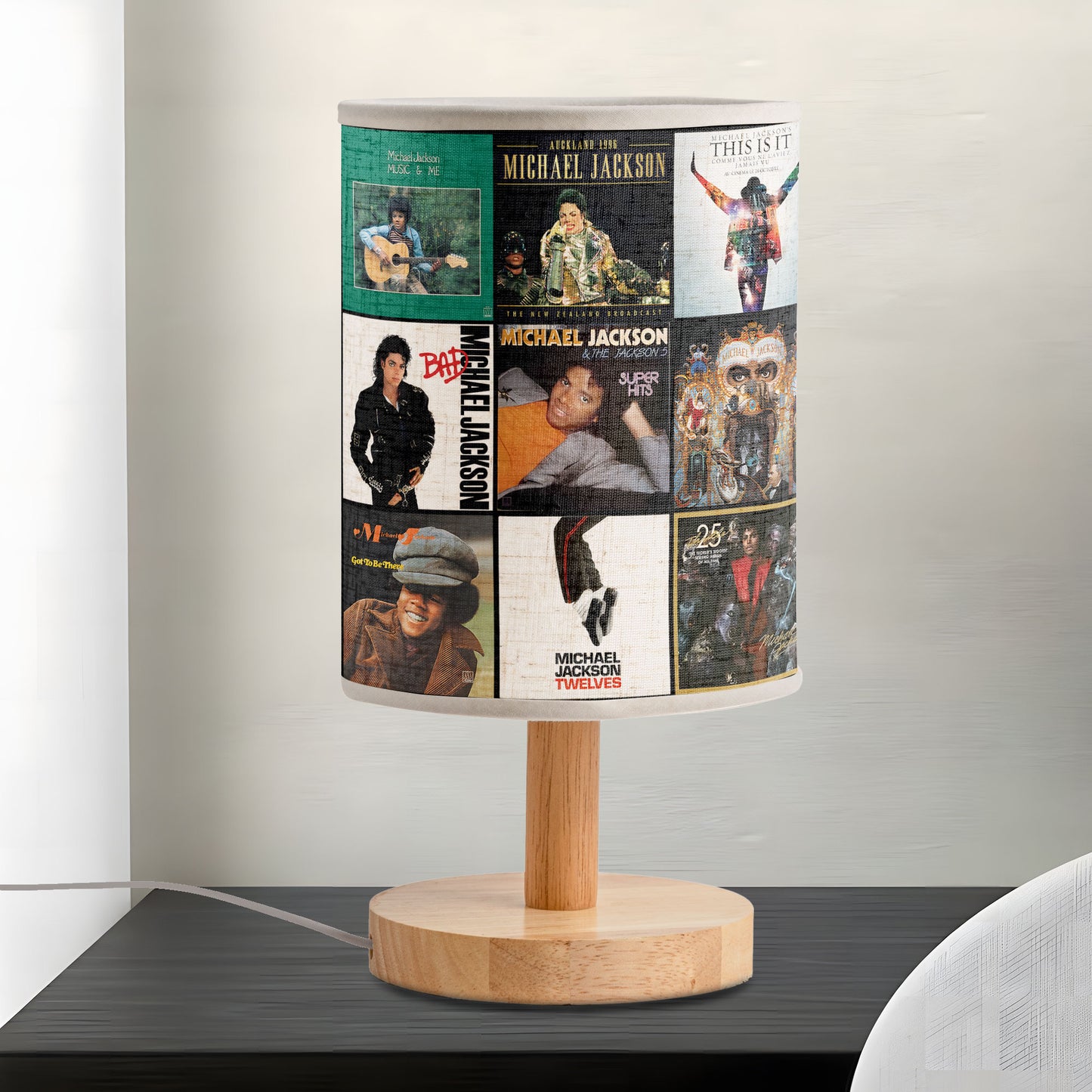 Michael Jackson Album Art Collage Table Lamp