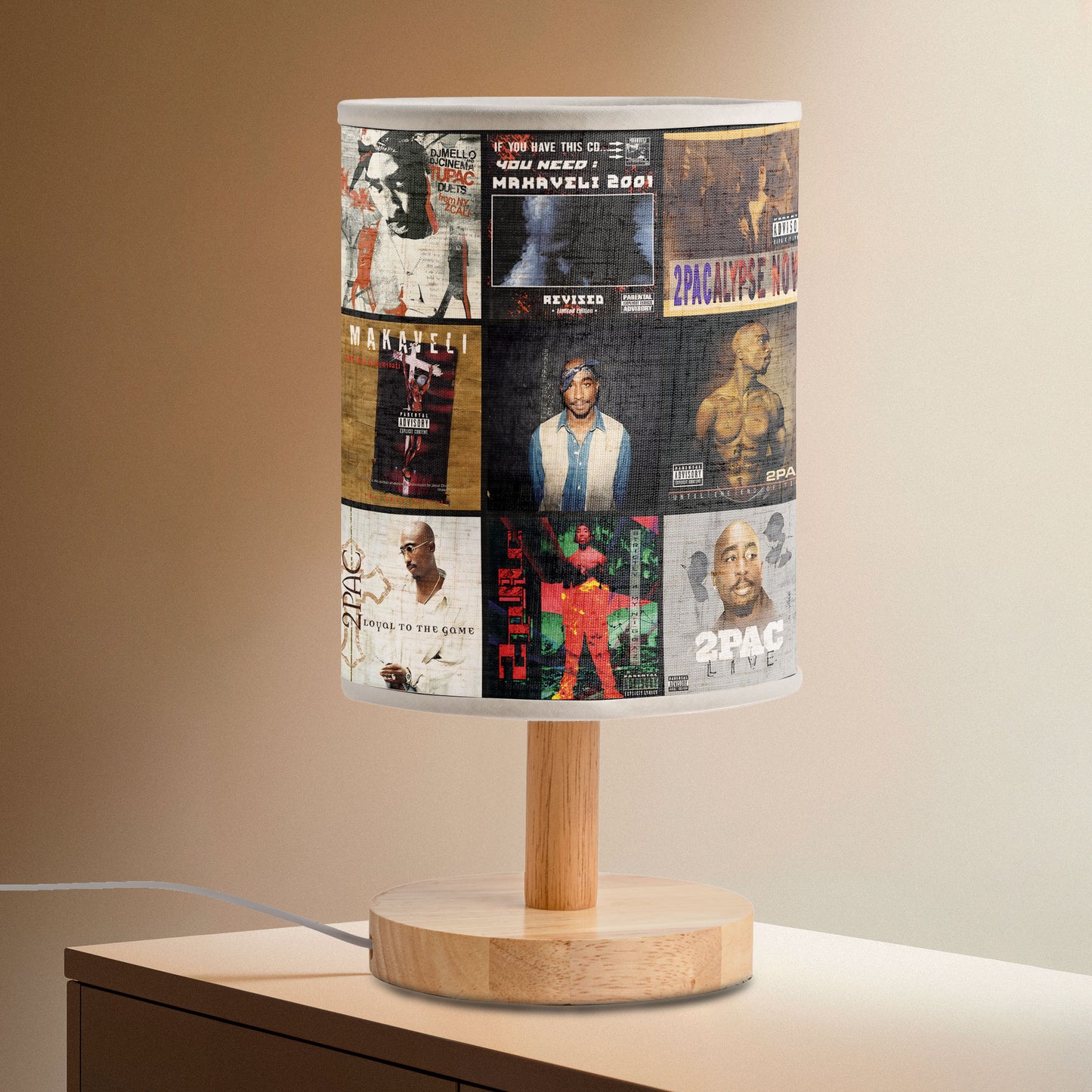 2Pac Album Art Tribute Table Fabric Lamp