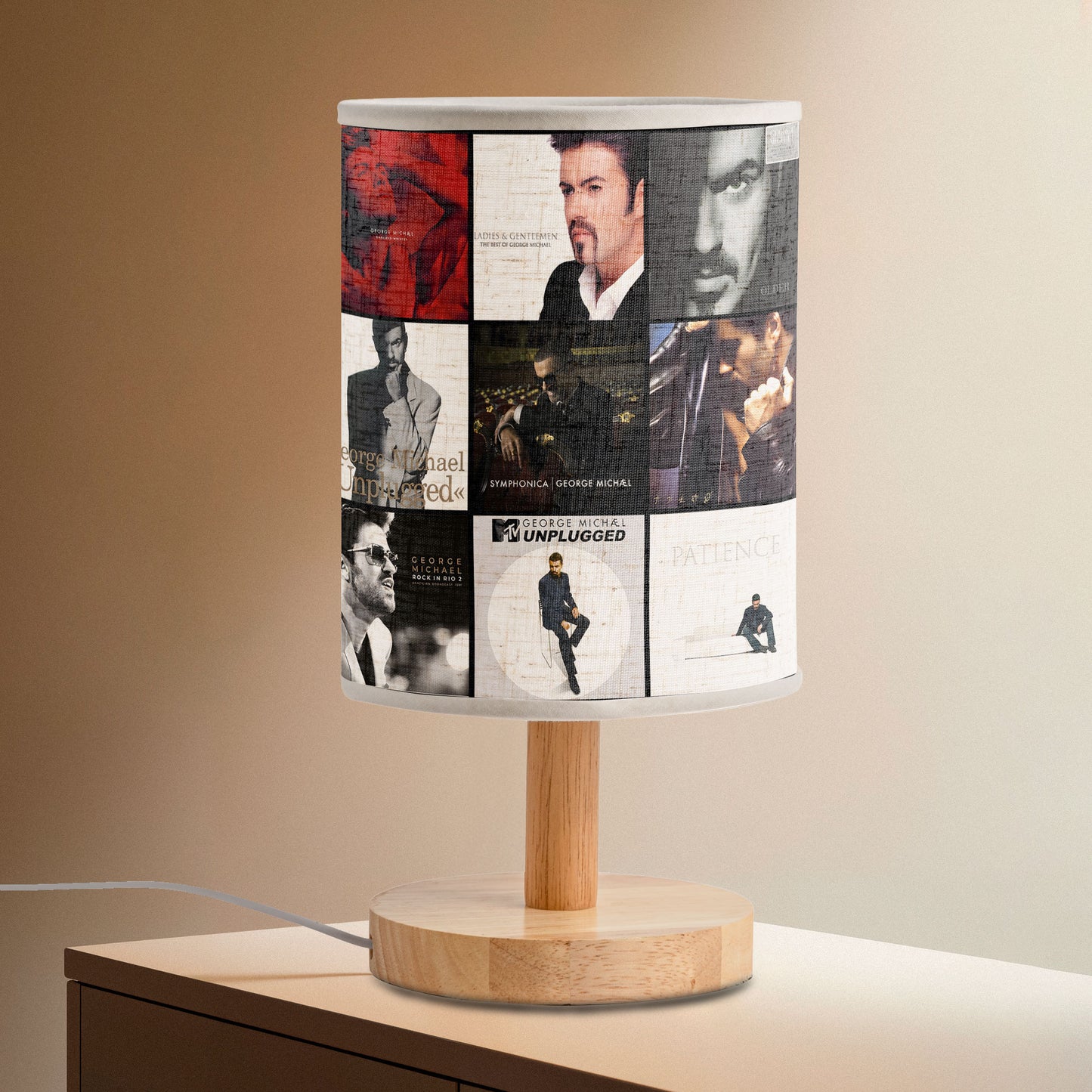 George Michael Fabric Lamp – Retro Album Cover Table Light