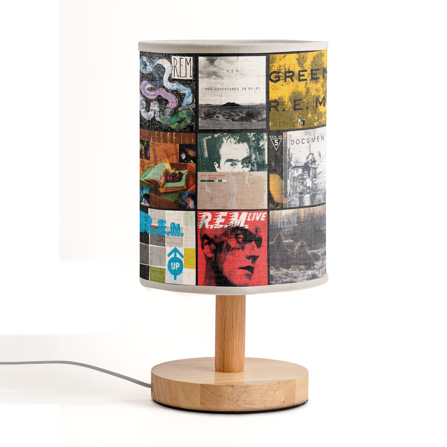R.E.M. Album Cover Fabric Lamp – Retro Rock Music Night Light