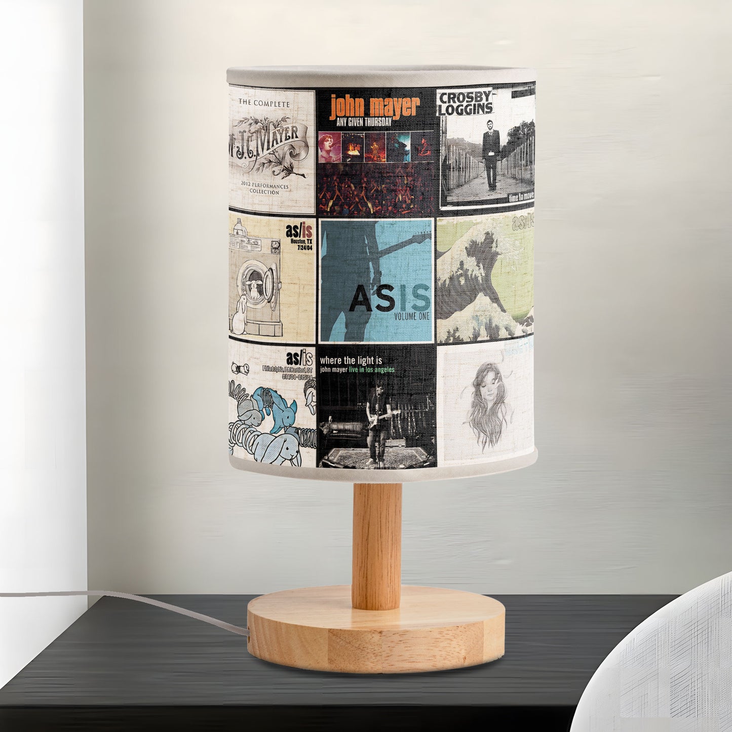 John Mayer Album Art Table Fabric Lamp – Music Lover’s Home Décor