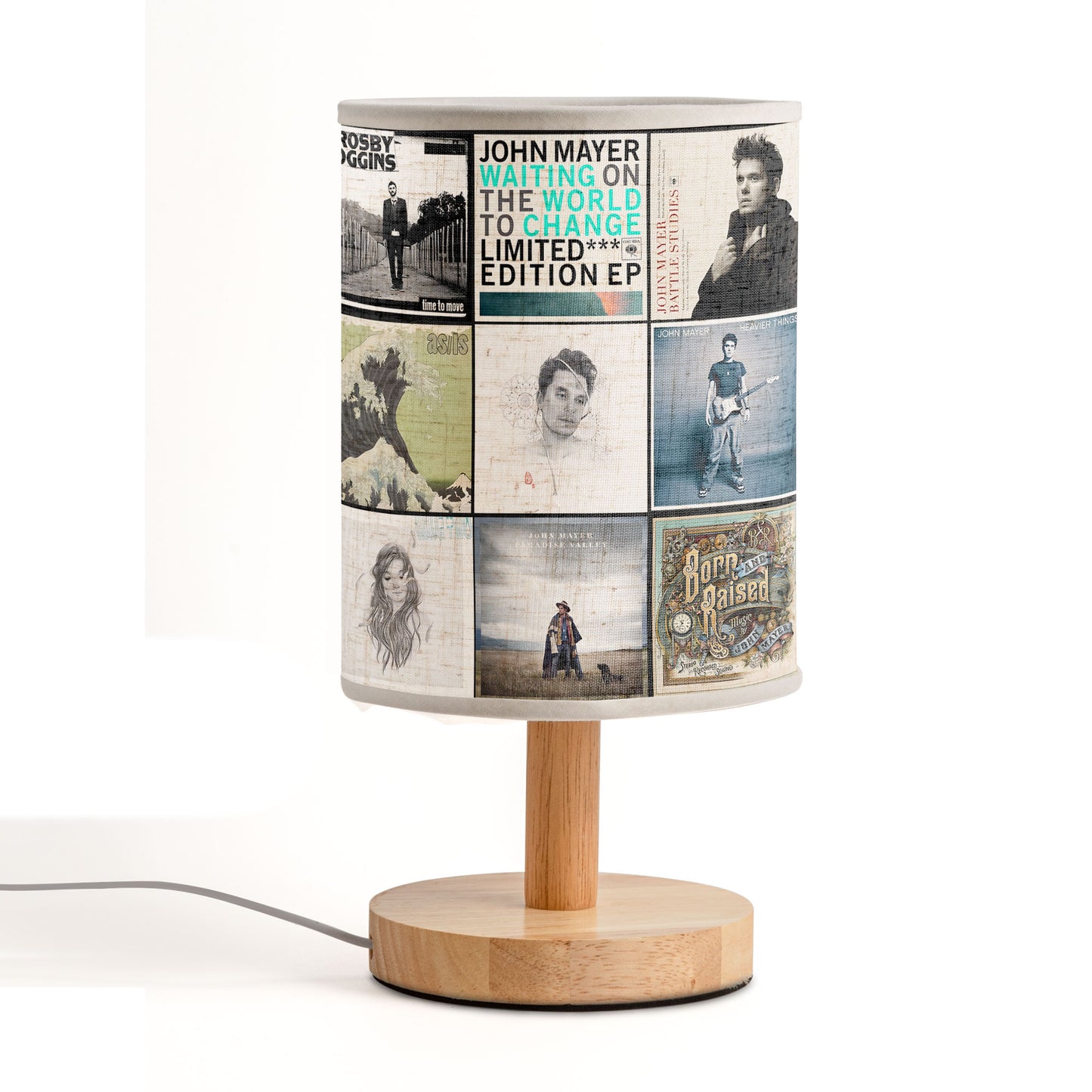 John Mayer Album Art Table Fabric Lamp – Music Lover’s Home Décor