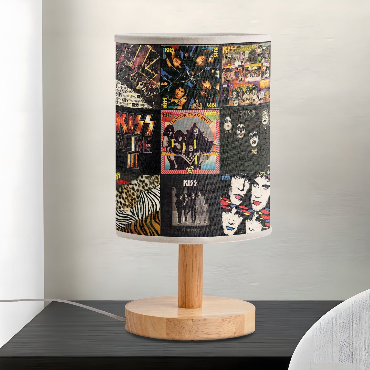 KISS Album Cover Fabric Lamp – Classic Rock Music Fan Table Light
