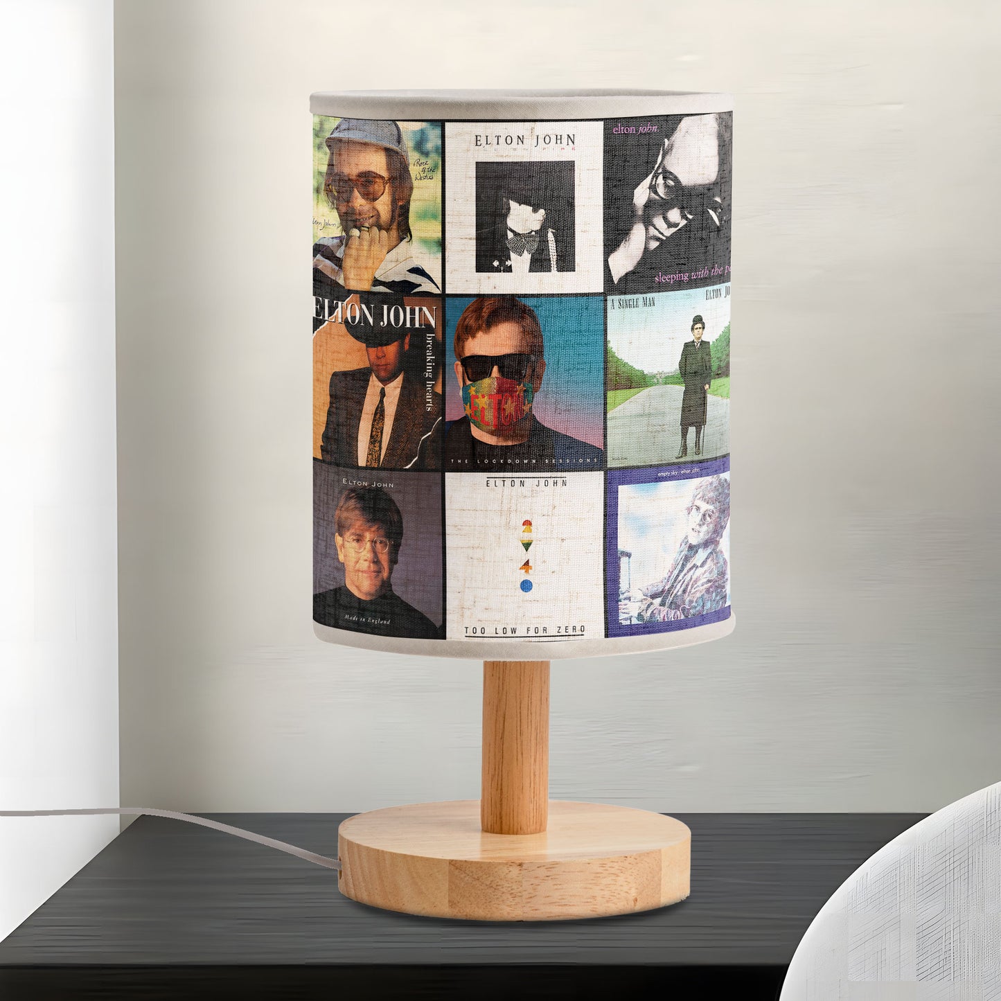 Elton John Album Cover Fabric Lamp – Legendary Pop Rock Table Light