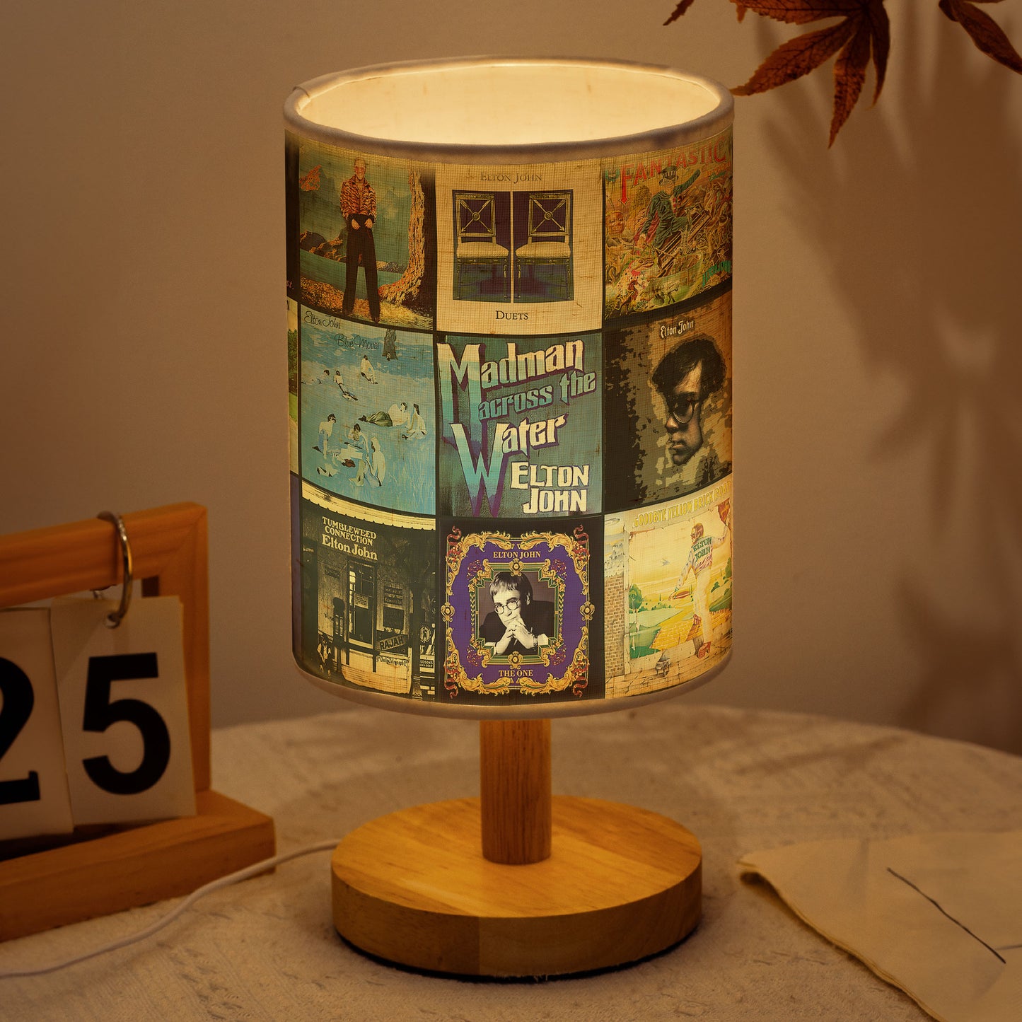 Elton John Album Cover Fabric Lamp – Legendary Pop Rock Table Light