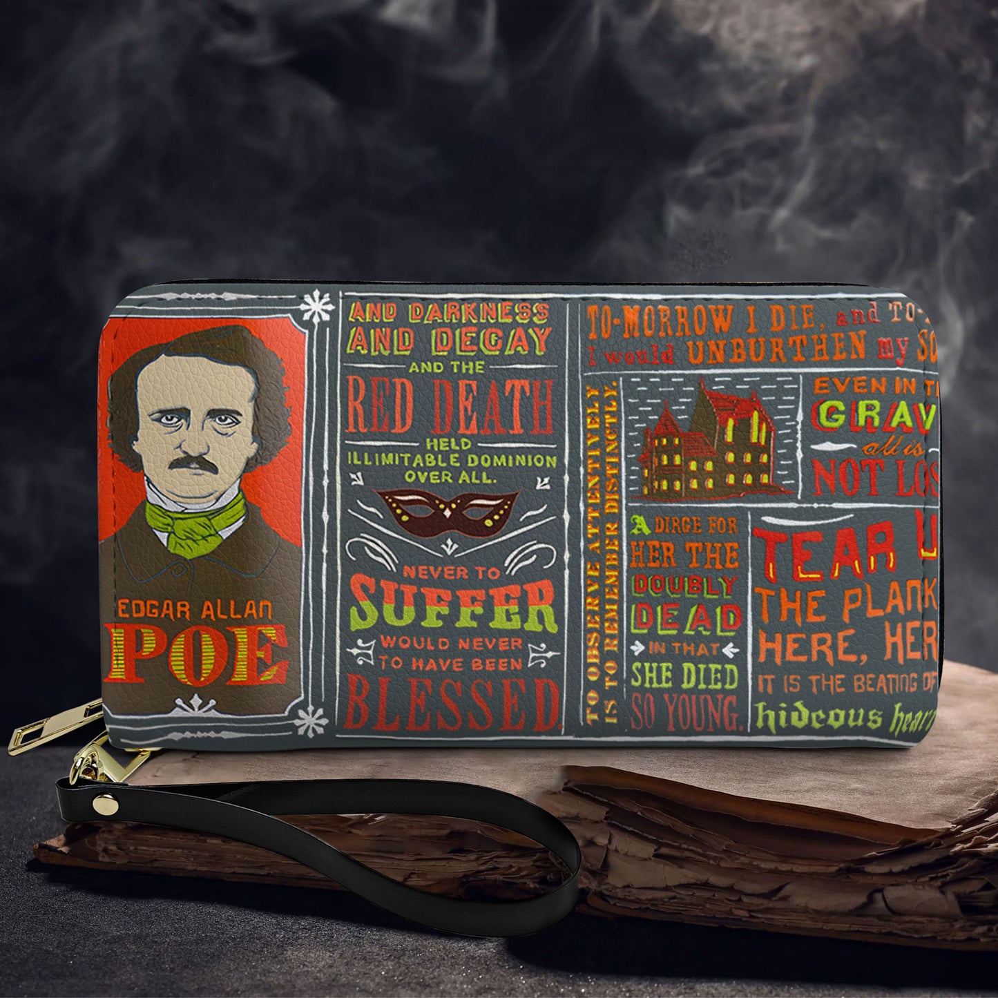 Edgar Allan Poe Horror Literature Wallet – Gothic Quote Design