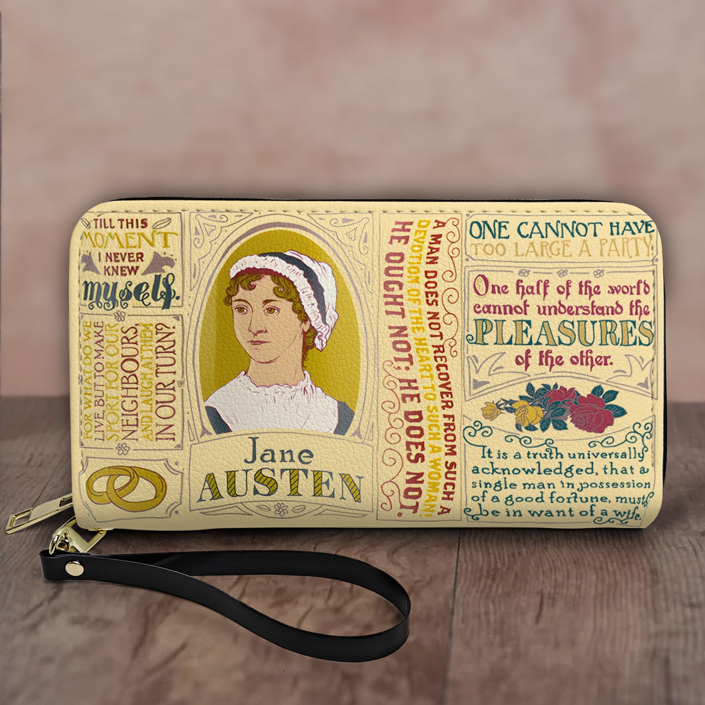 Jane Austen Literature Wallet – Classic Quote Design