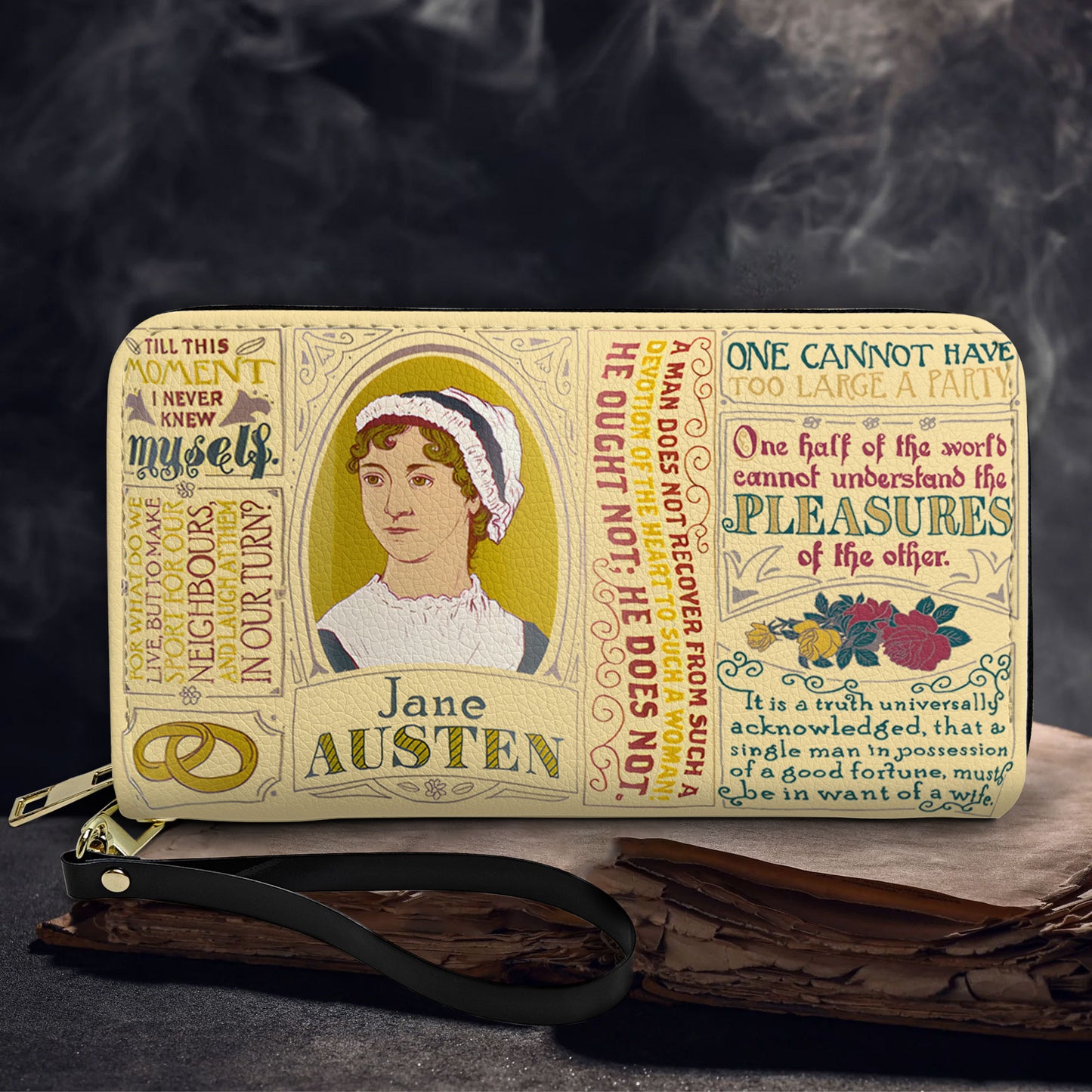 Jane Austen Literature Wallet – Classic Quote Design