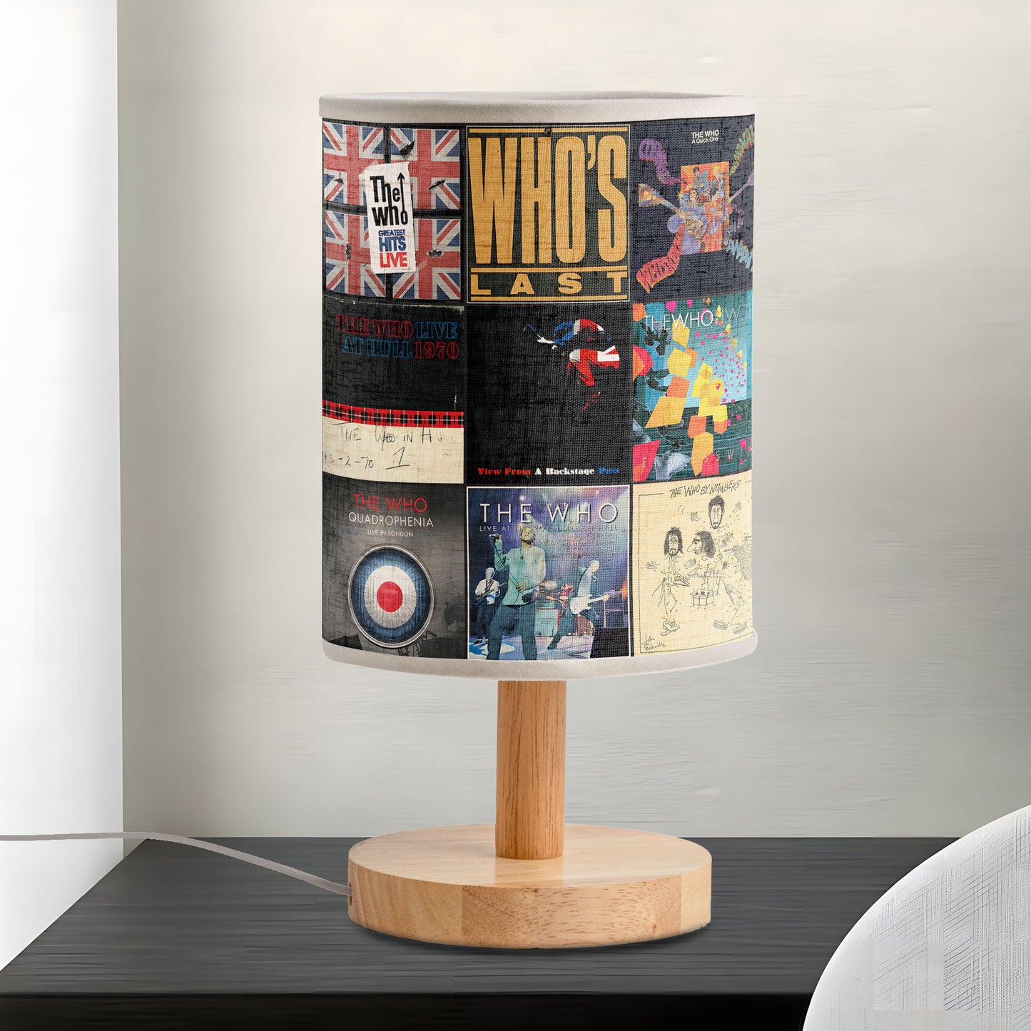 The Who Album Cover Fabric Lamp – Classic Rock Legends Table Light