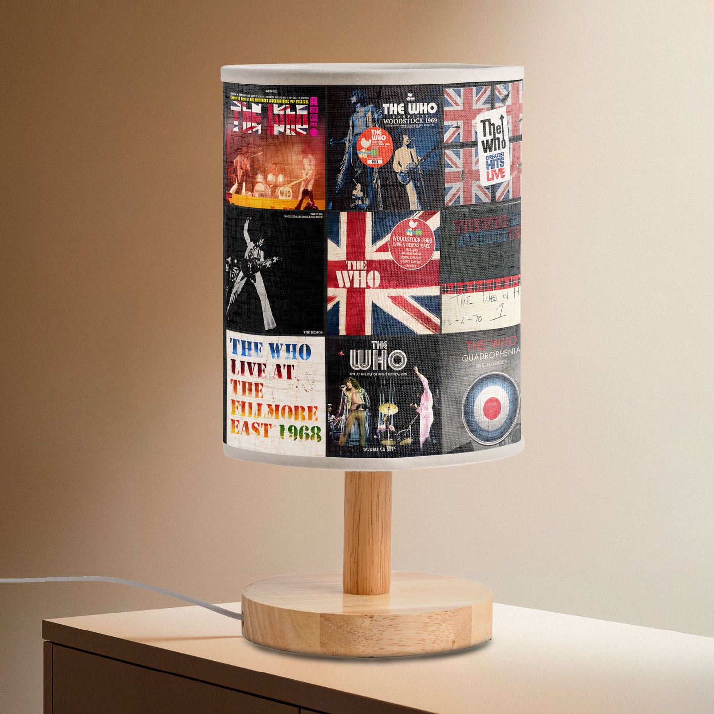 The Who Album Cover Fabric Lamp – Classic Rock Legends Table Light