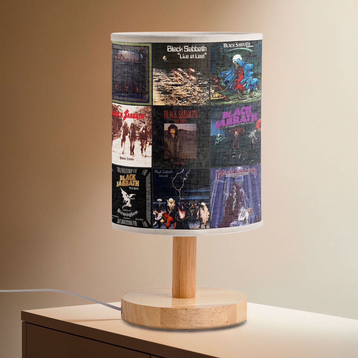 Black Sabbath Album Cover Fabric Lamp – Retro Rock Night Light