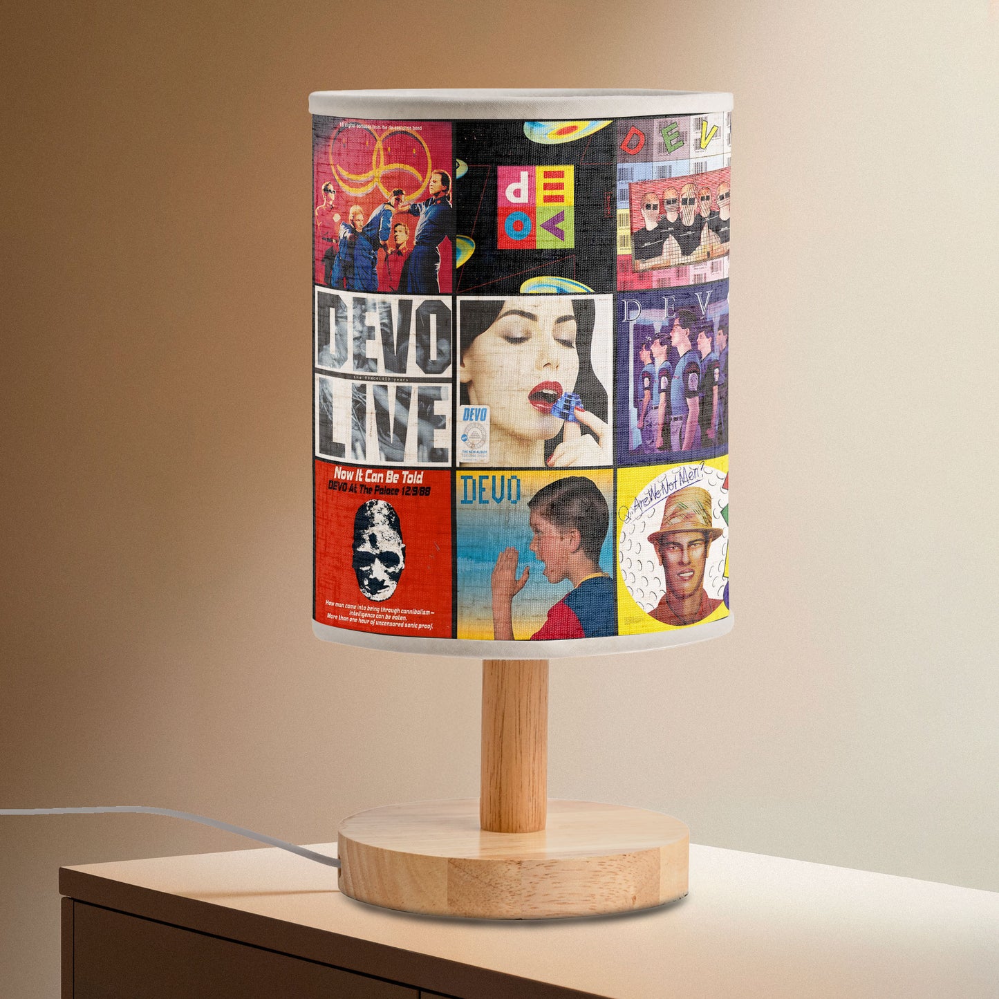 Retro DEVO Lamp - Vintage Album Cover Lampshade