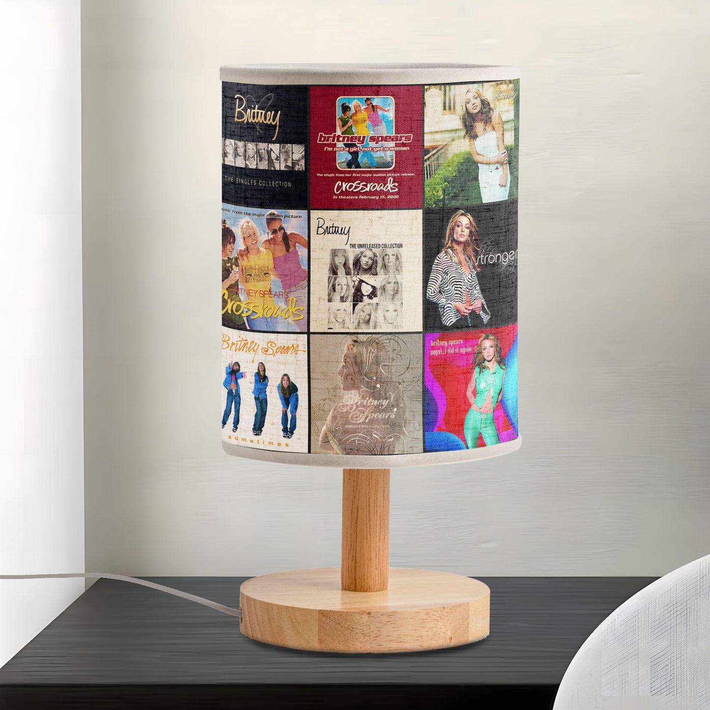 Britney Spears Album Cover Collage Fabric Lamp