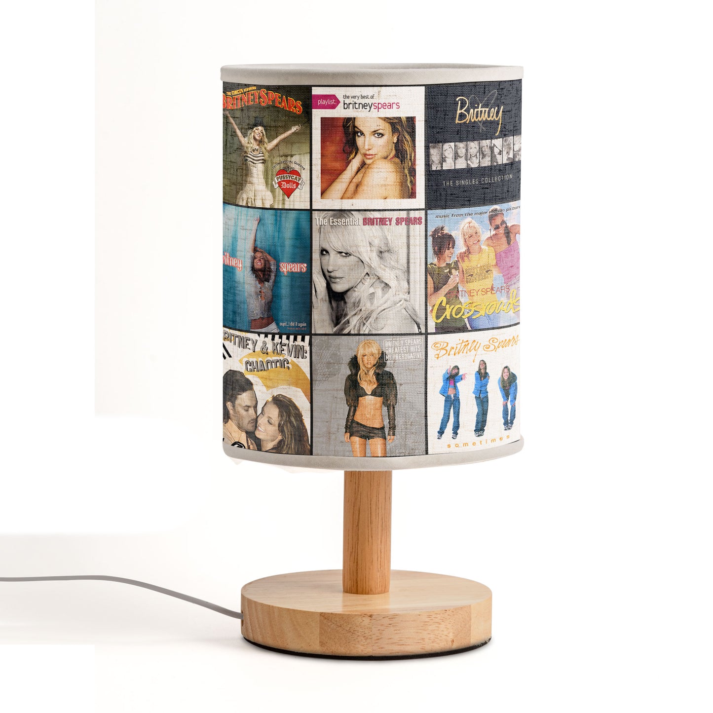 Britney Spears Album Cover Collage Fabric Lamp