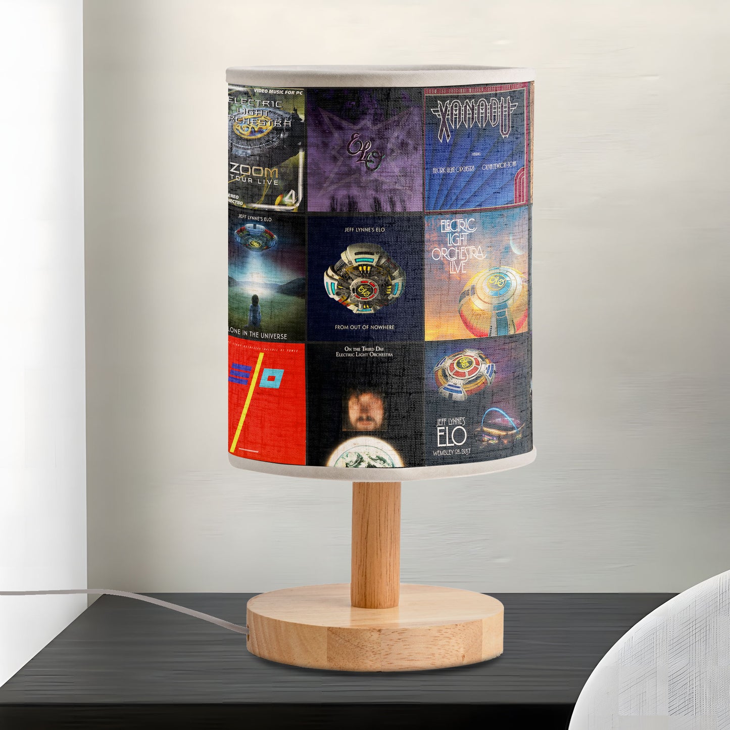 Electric Light Orchestra Album Cover Collage Fabric Lamp