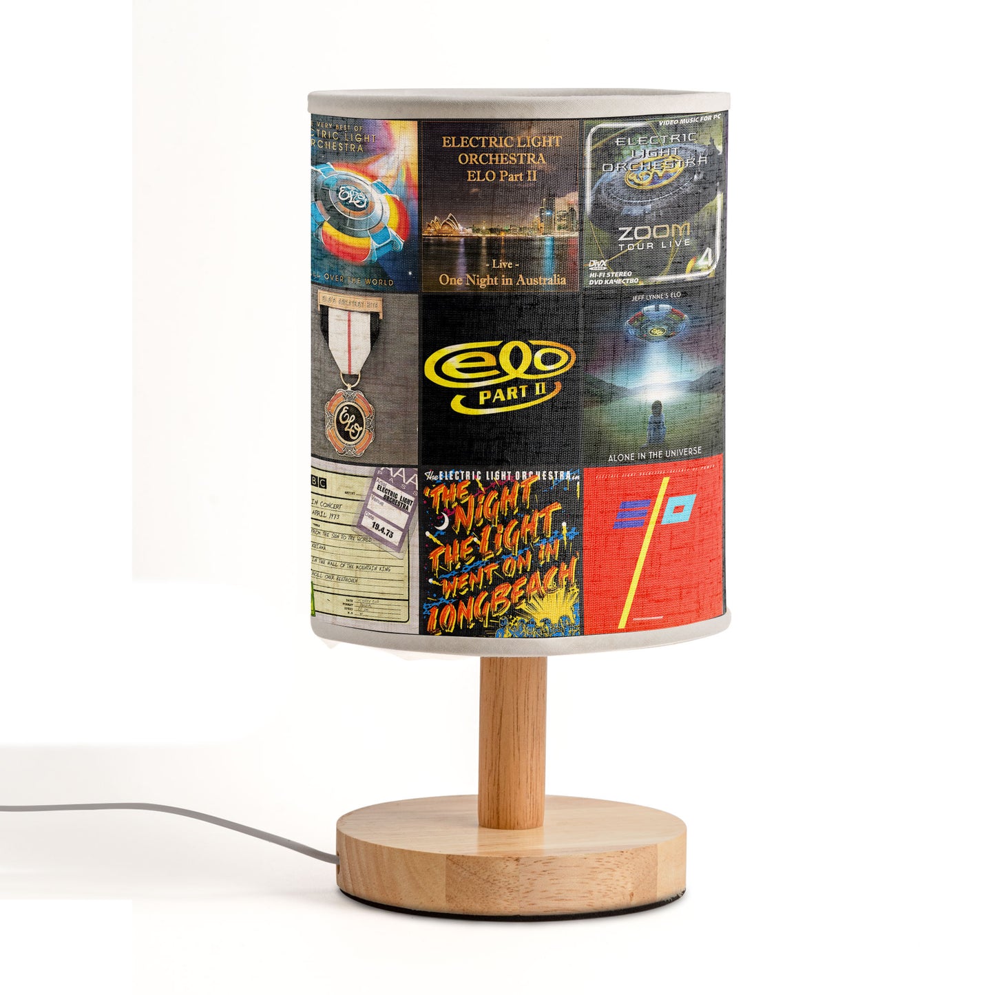 Electric Light Orchestra Album Cover Collage Fabric Lamp