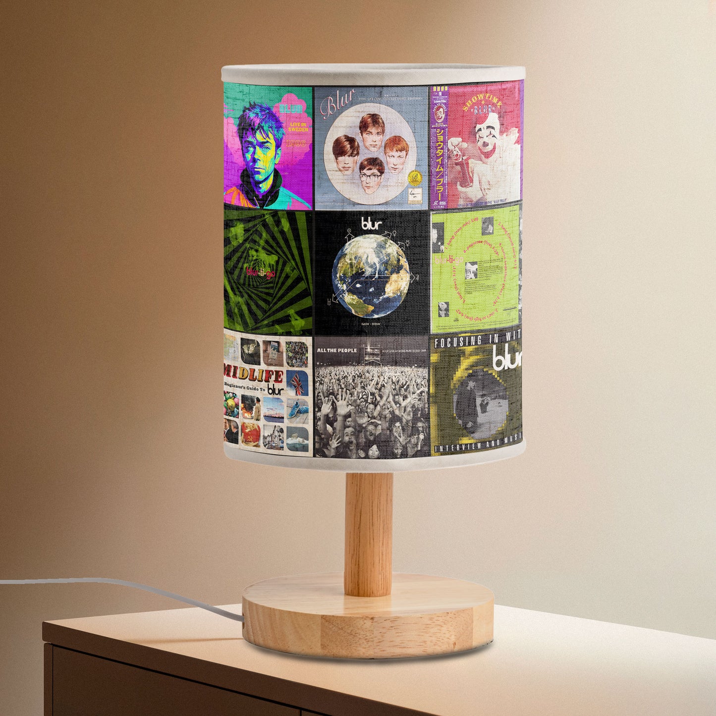 Blur Album Cover Collage Fabric Lamp