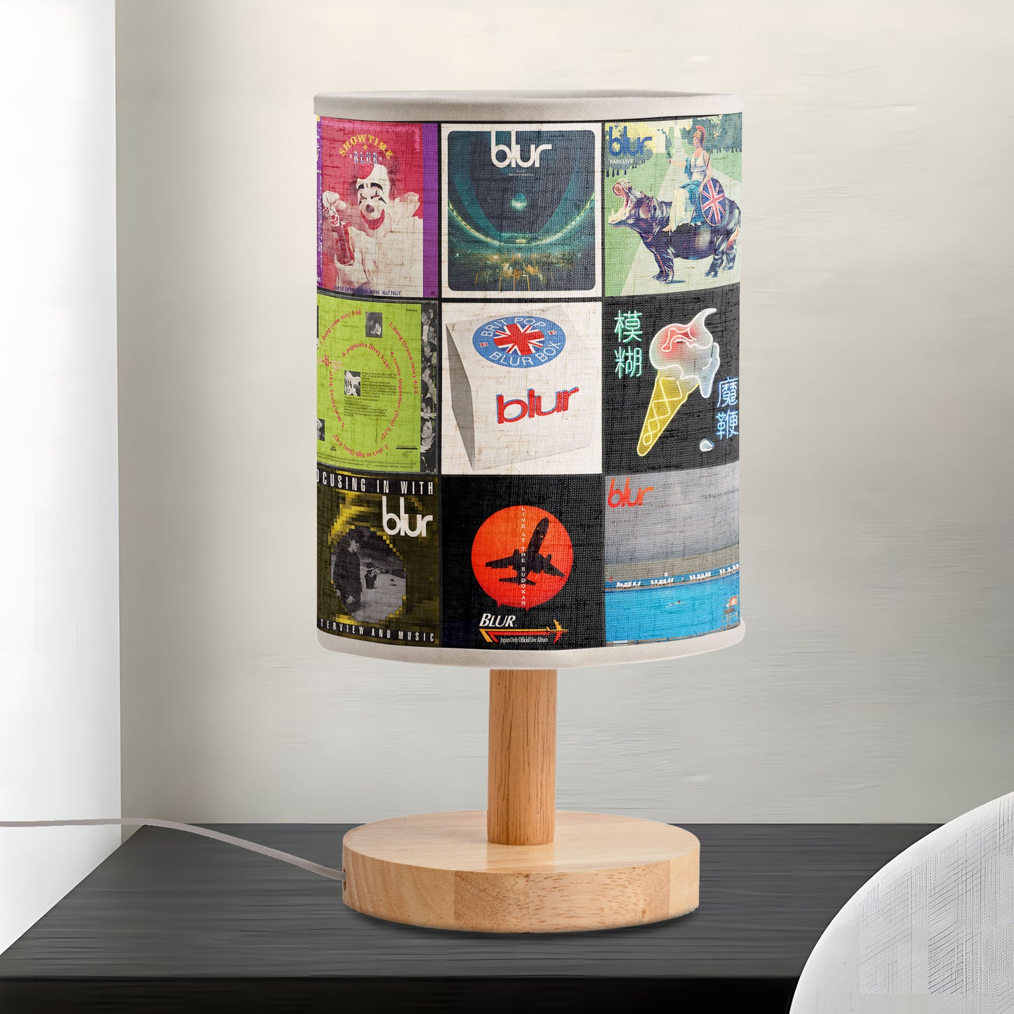 Blur Album Cover Collage Fabric Lamp