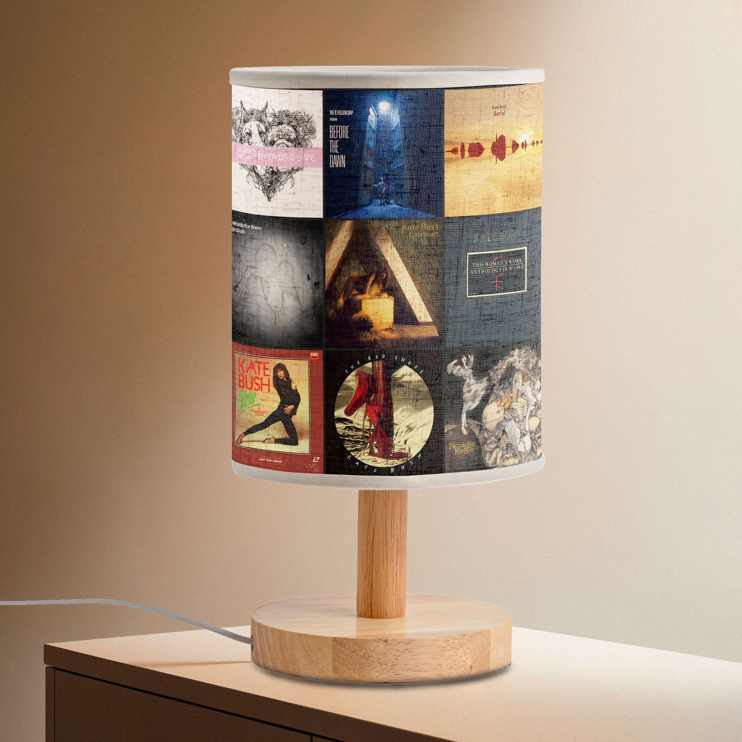 Kate Bush Album Cover Collage Fabric Lamp
