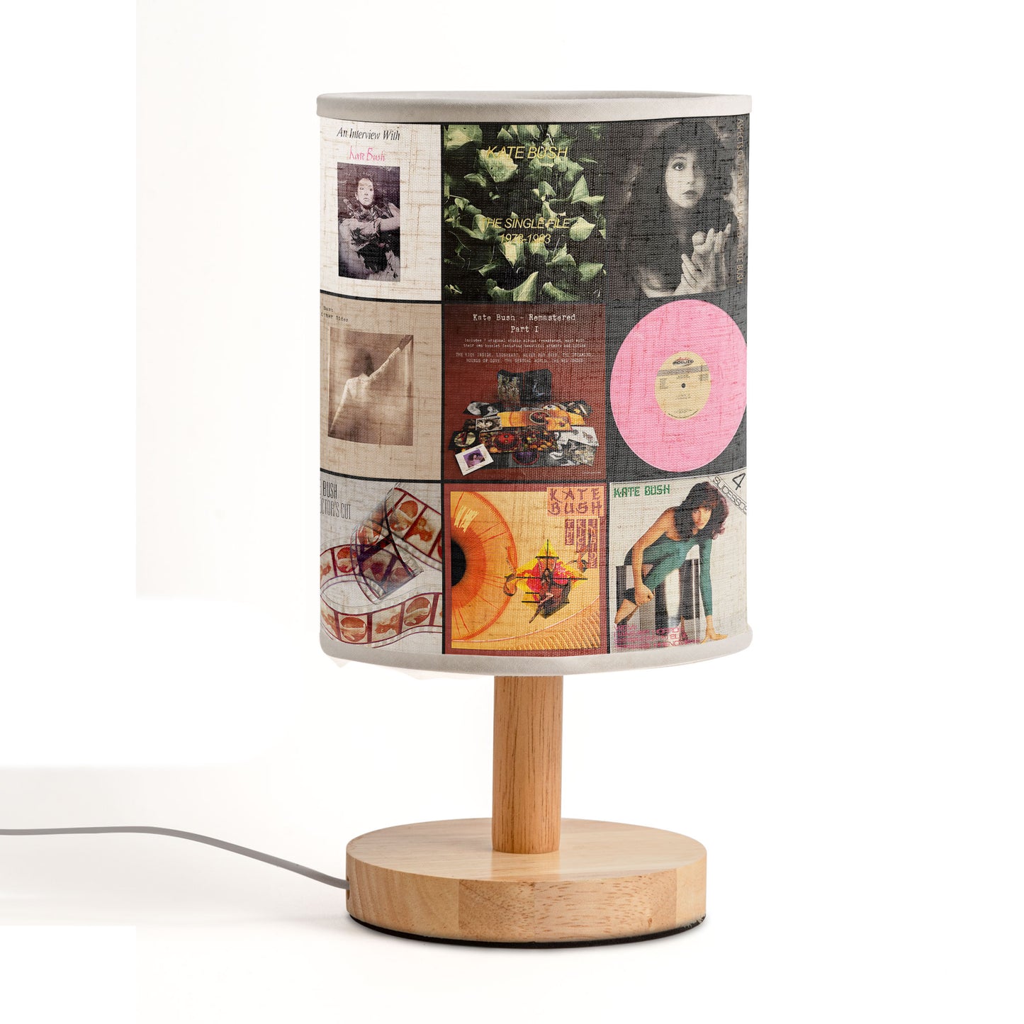 Kate Bush Album Cover Collage Fabric Lamp