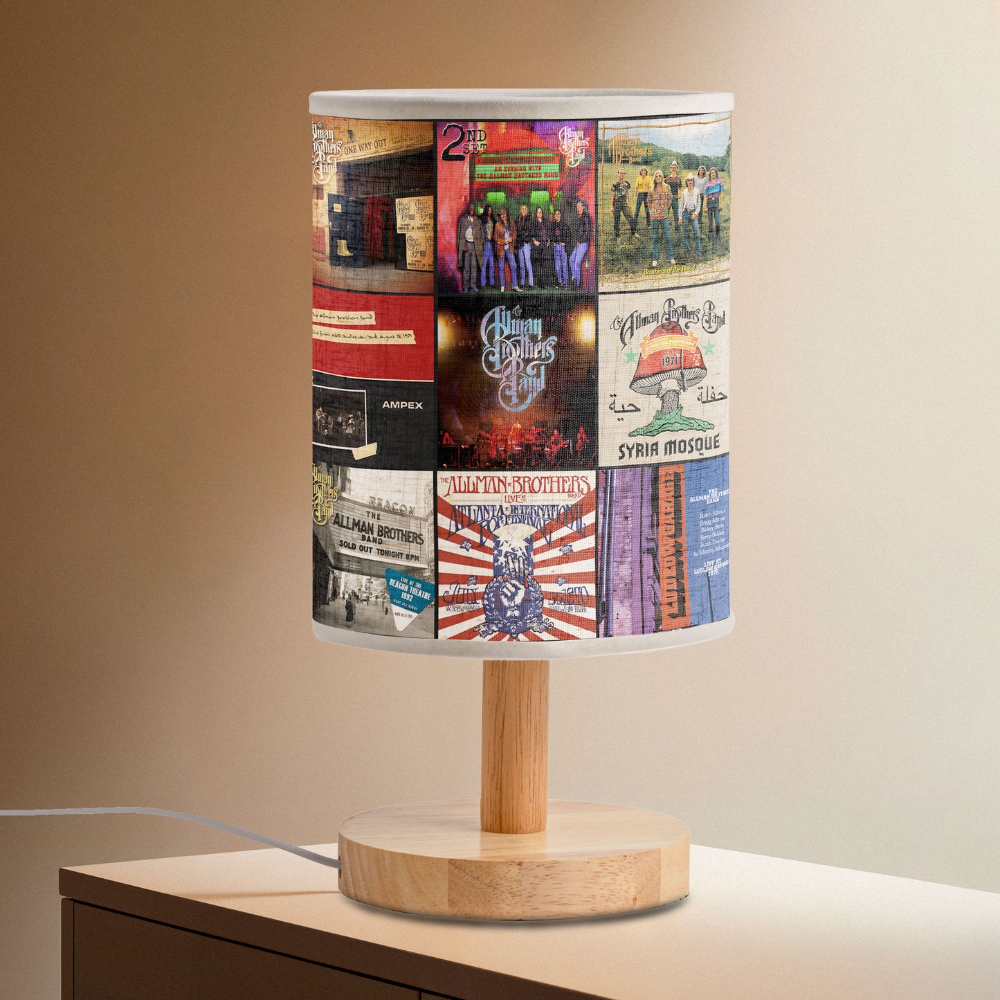 Allman Brothers Band Album Art Fabric Lamp – Classic Rock Music Home Decor