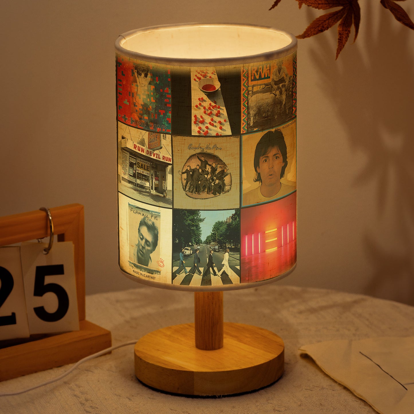 Paul McCartney Album Cover Collage Fabric Lamp